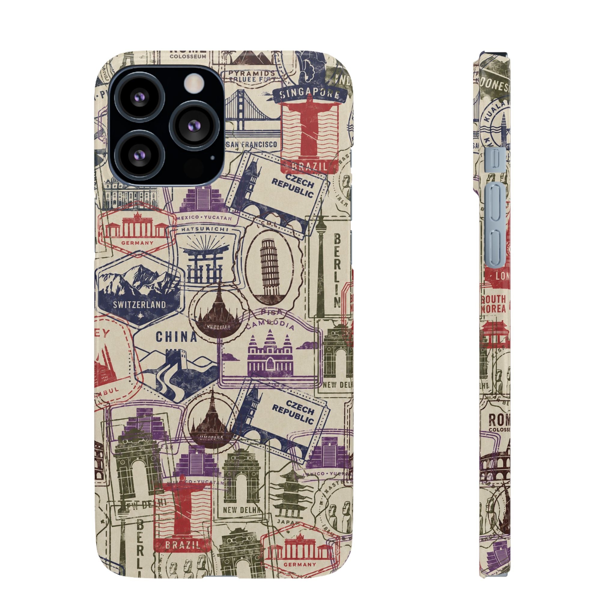 Vintage Travel Stamps Phone Case