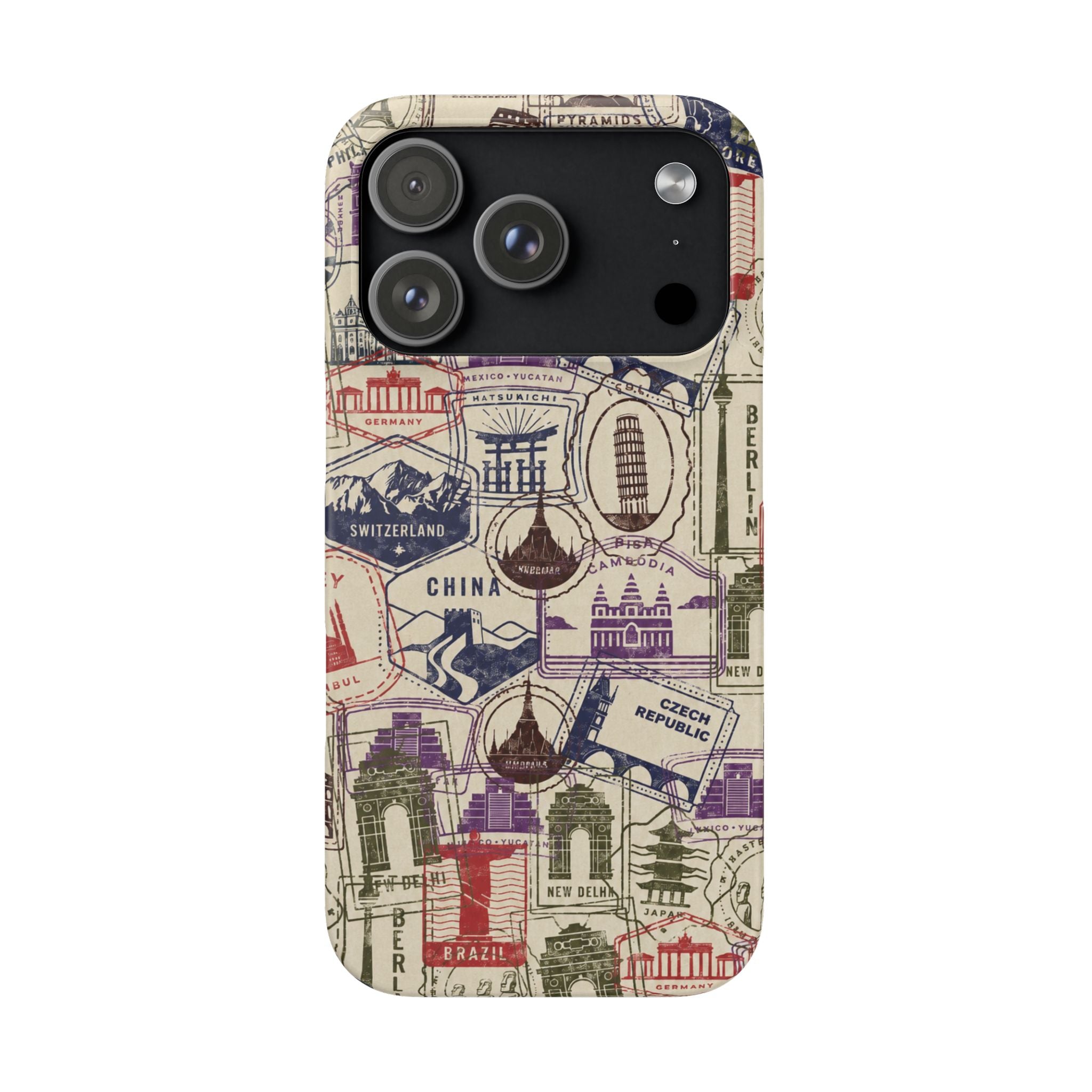 Vintage Travel Stamps Phone Case