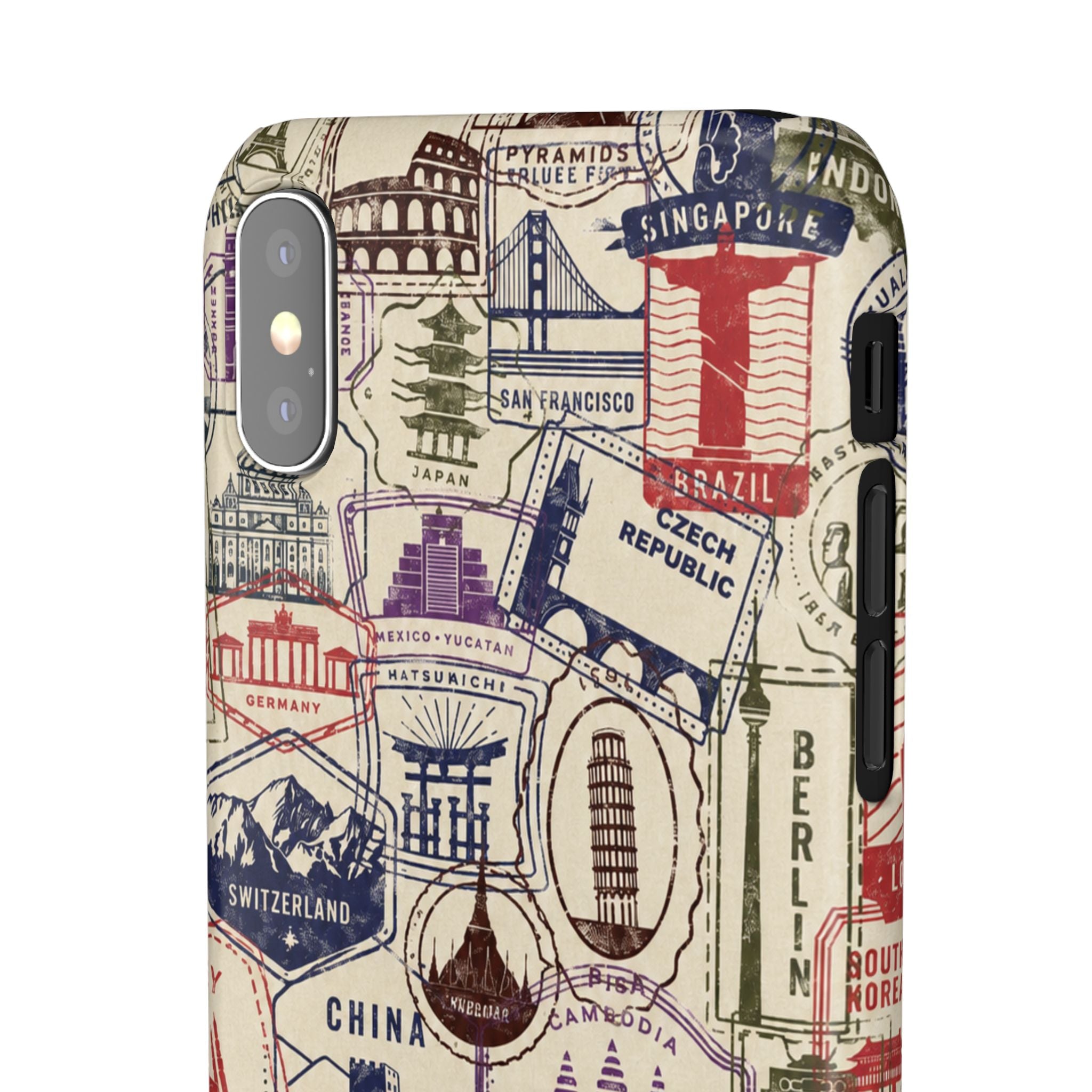 Vintage Travel Stamps Phone Case