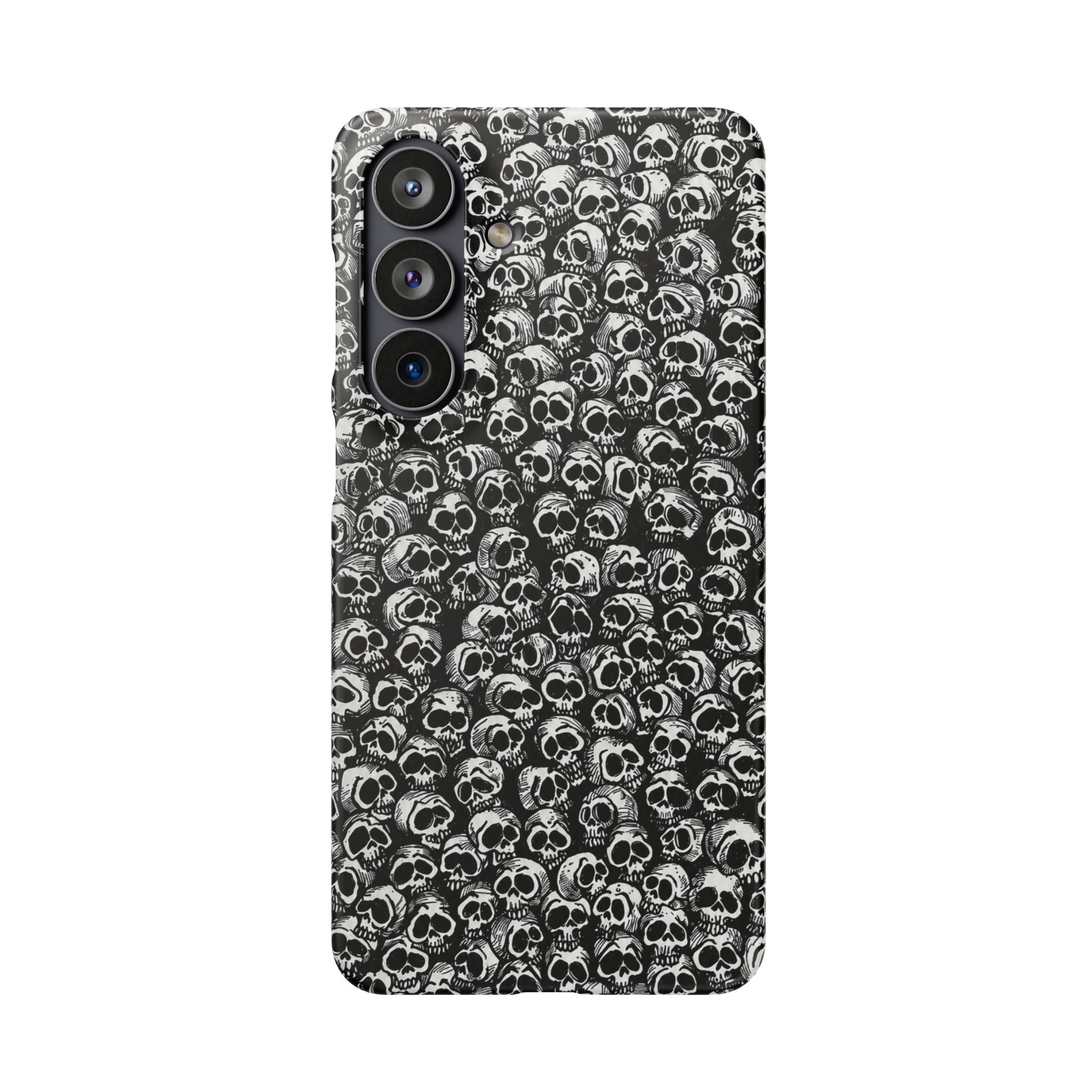 Black and White Skull Pattern Phone Case