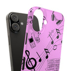 Pink Music Notes Phone Case