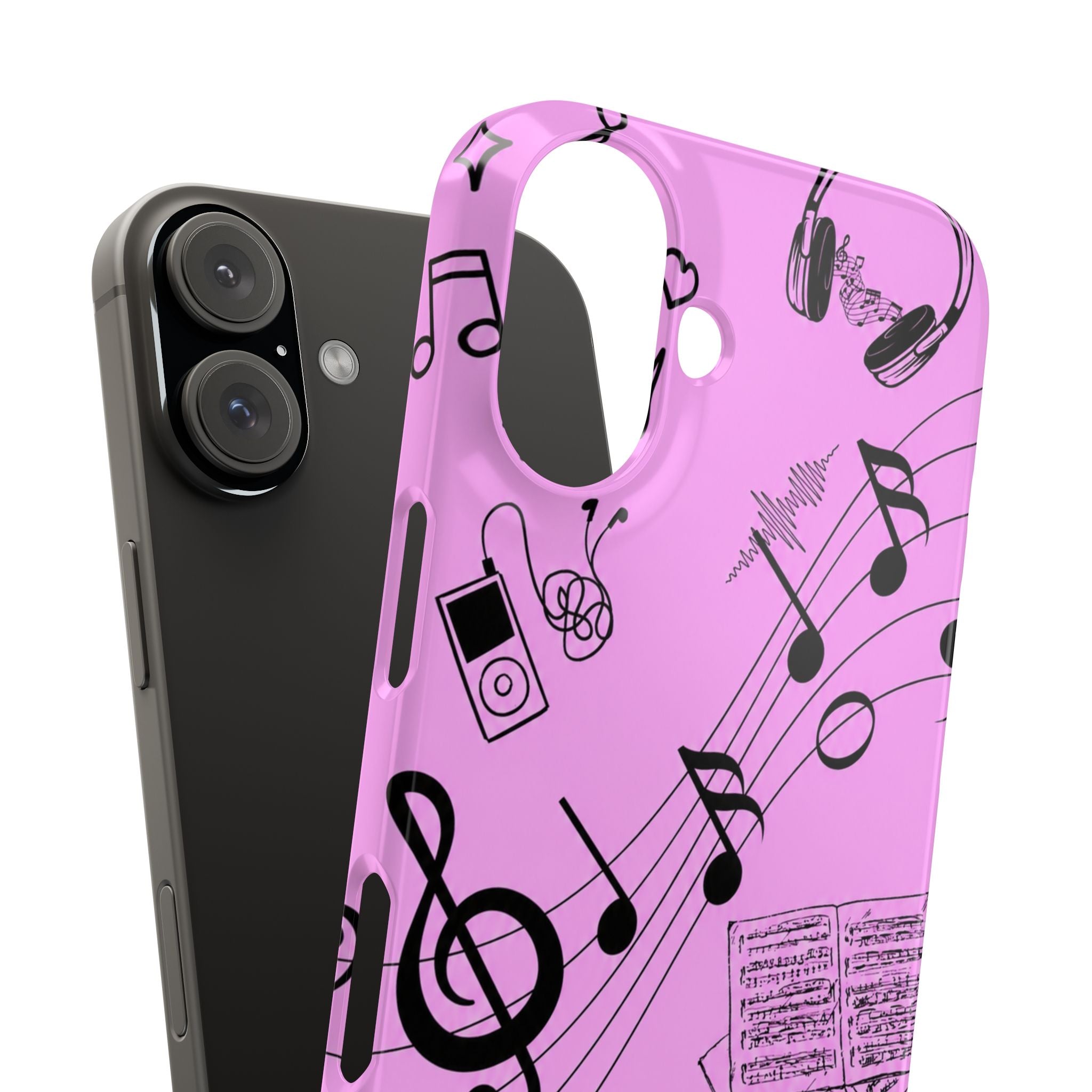 Pink Music Notes Phone Case