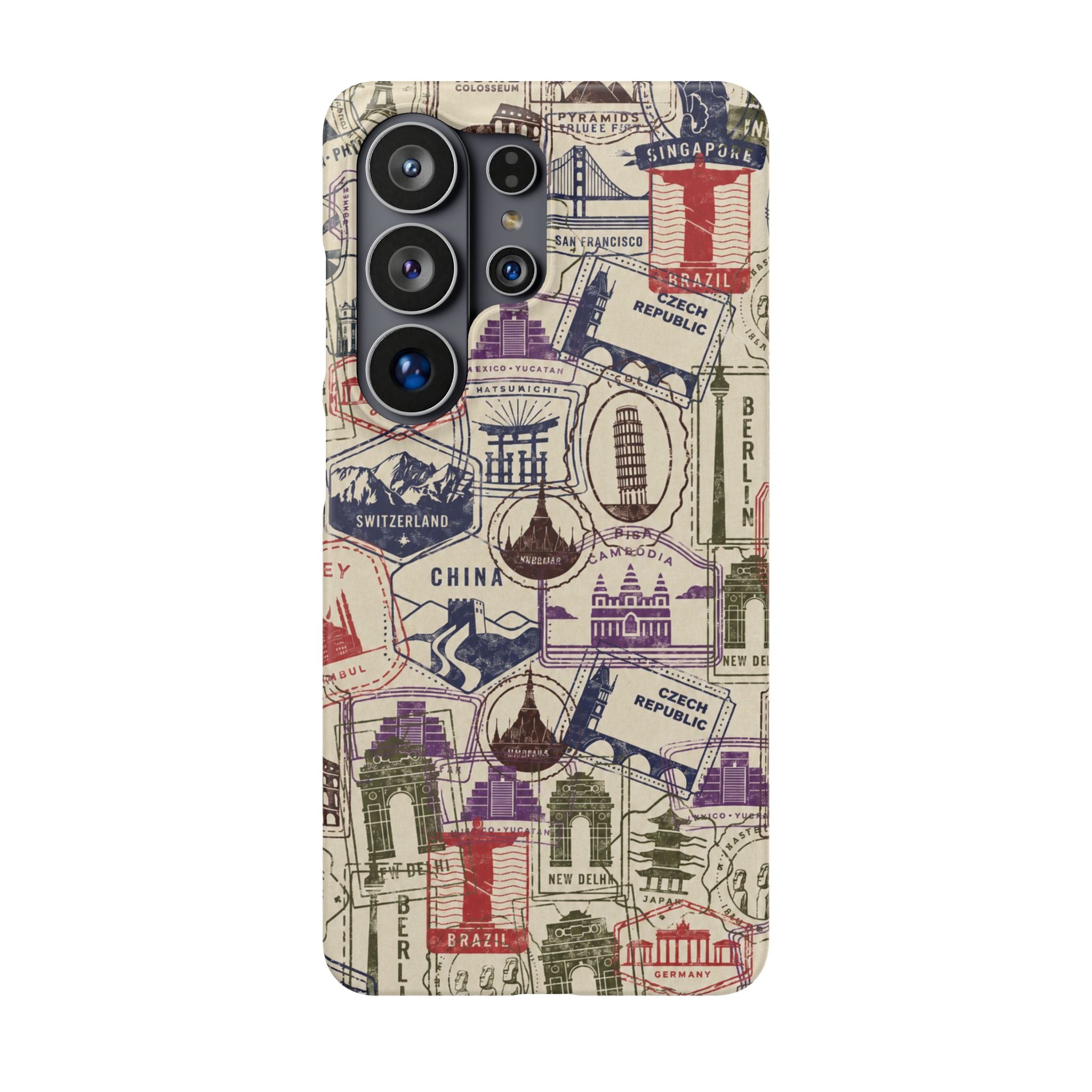 Vintage Travel Stamps Phone Case