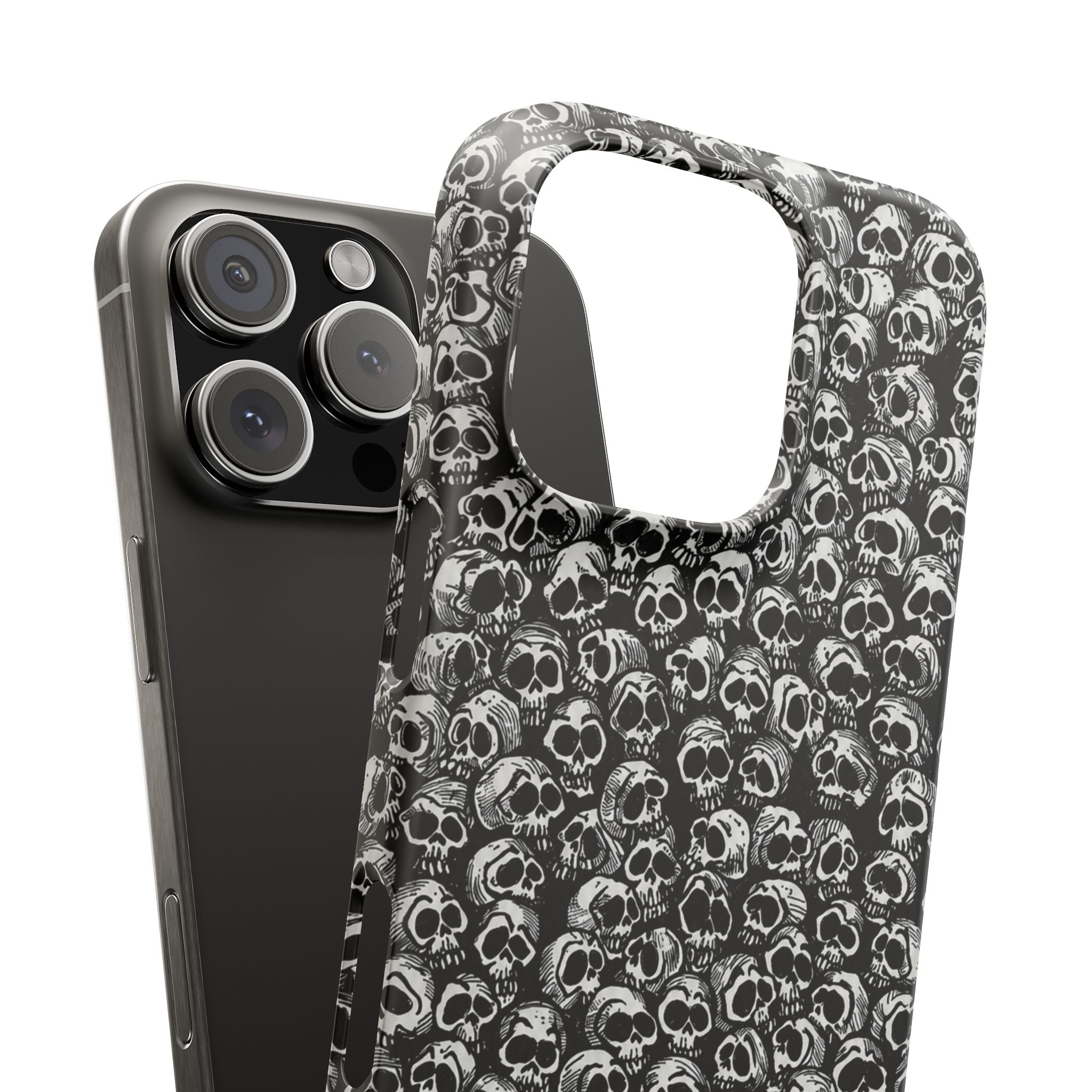 Black and White Skull Pattern Phone Case
