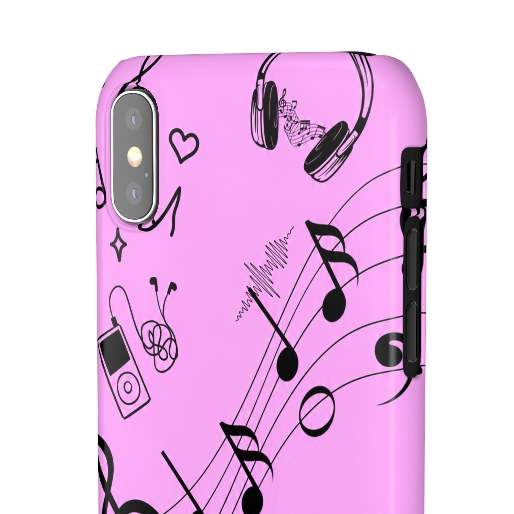Pink Music Notes Phone Case