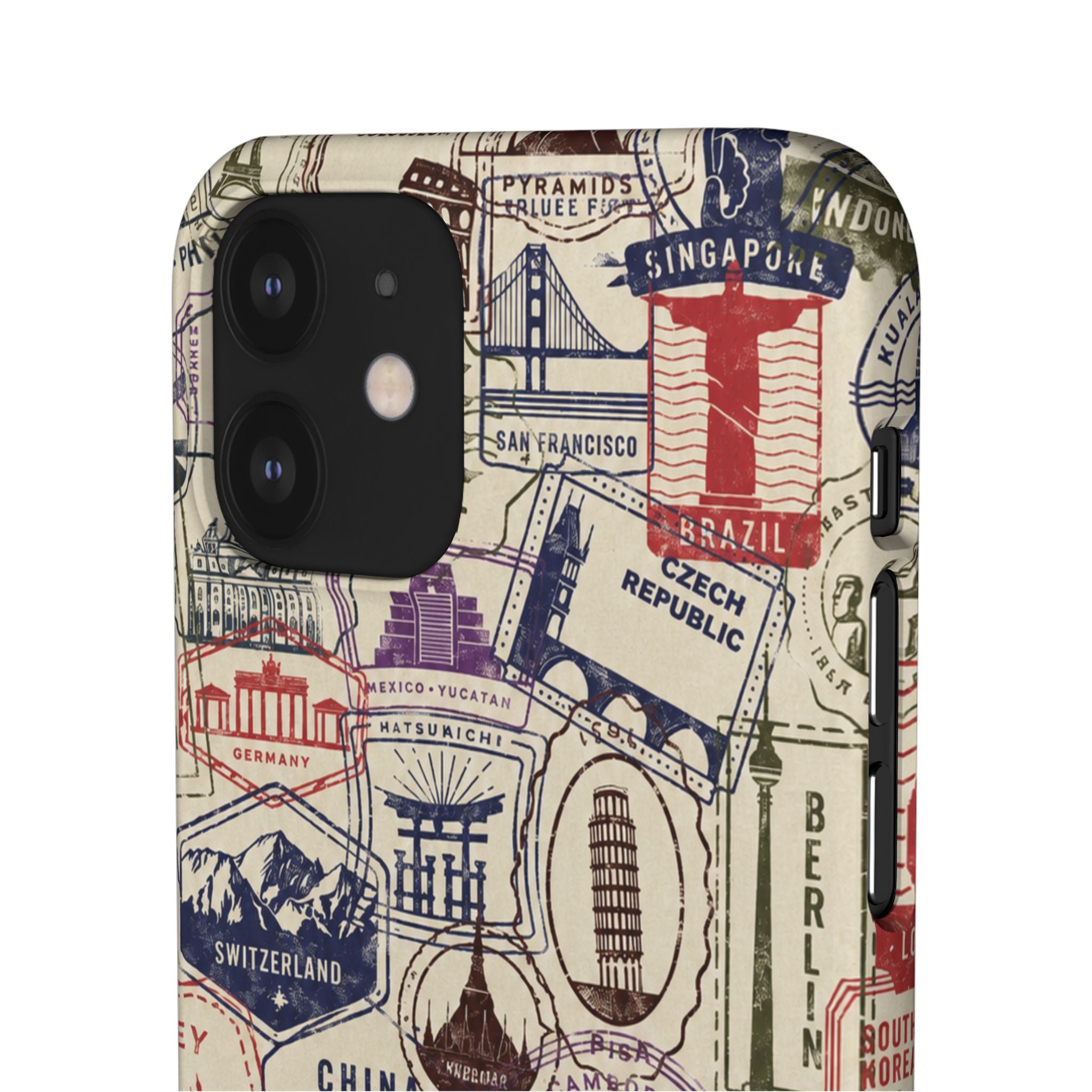 Vintage Travel Stamps Phone Case