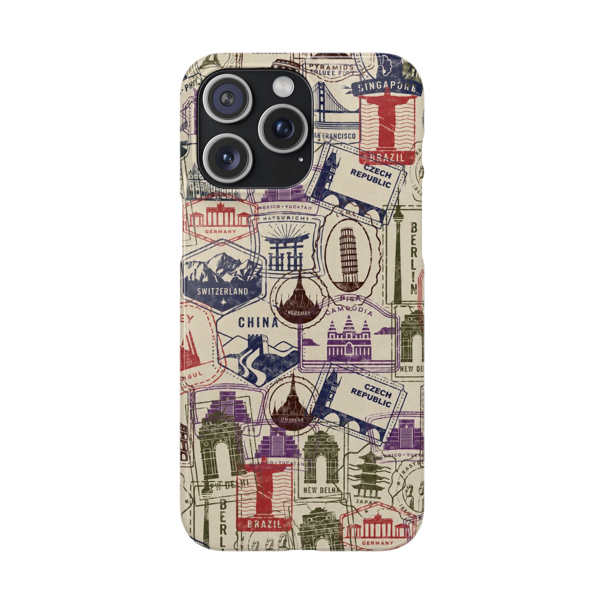 Vintage Travel Stamps Phone Case