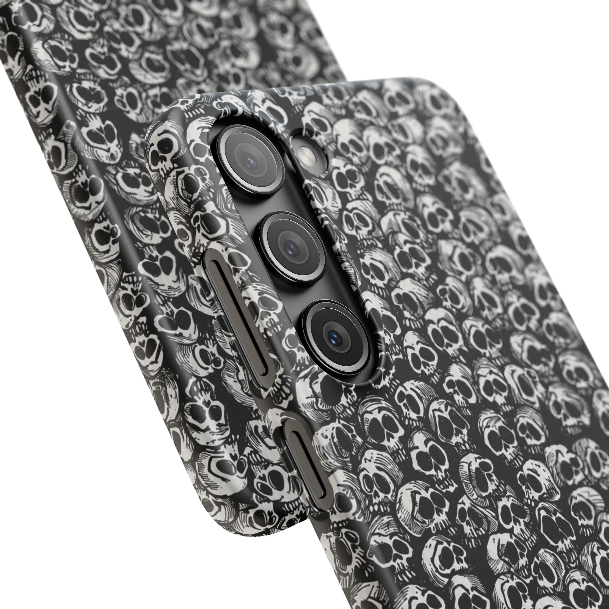 Black and White Skull Pattern Phone Case