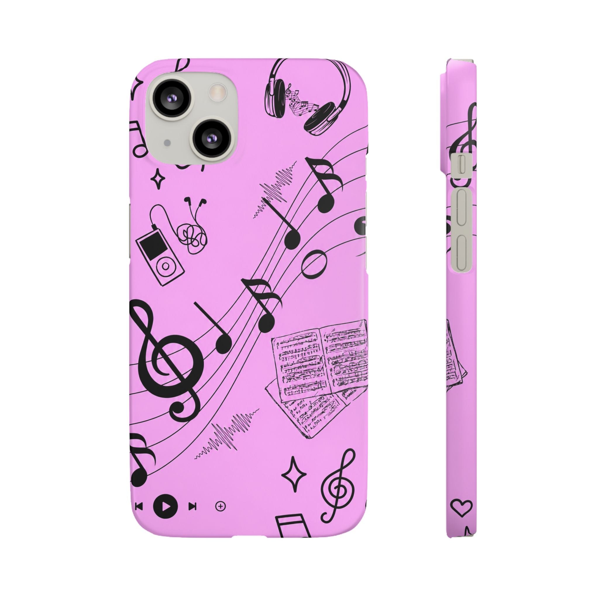 Pink Music Notes Phone Case