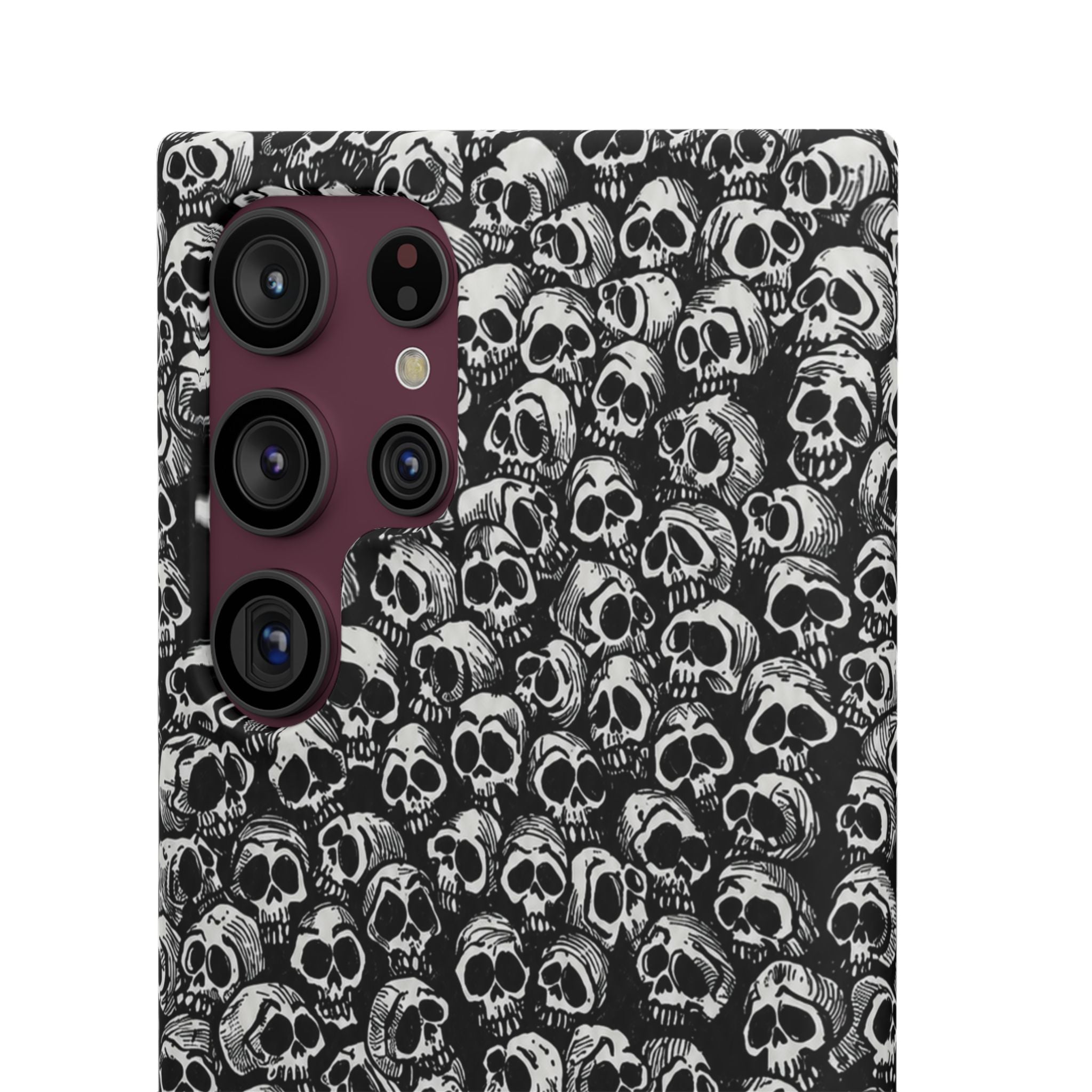 Black and White Skull Pattern Phone Case