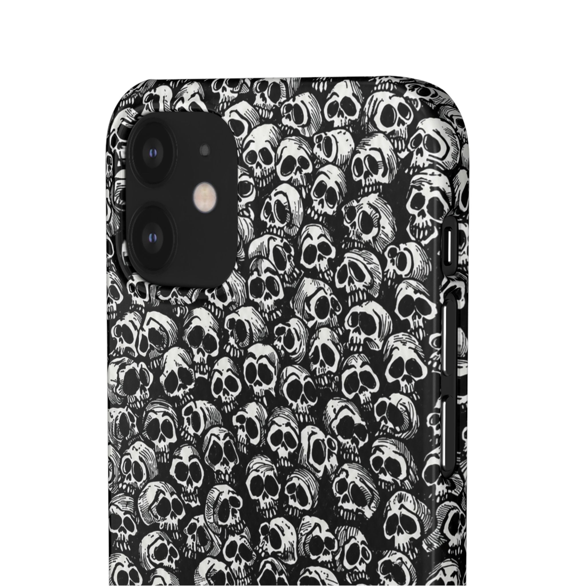 Black and White Skull Pattern Phone Case