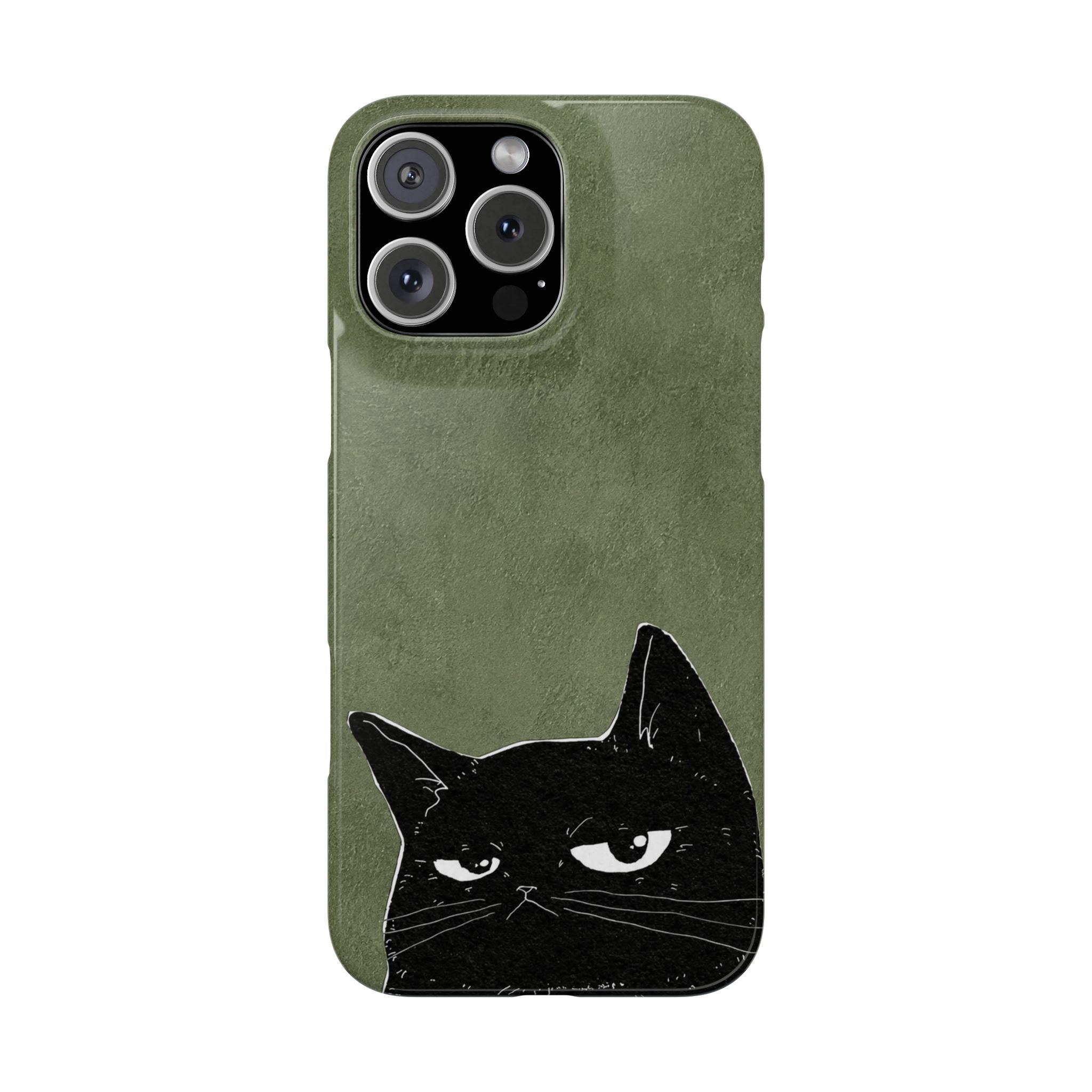 Grumpy Black Cat Phone Case