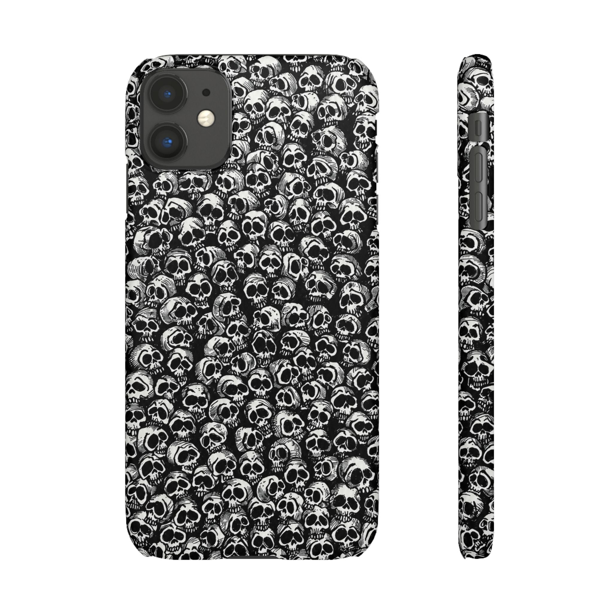 Black and White Skull Pattern Phone Case