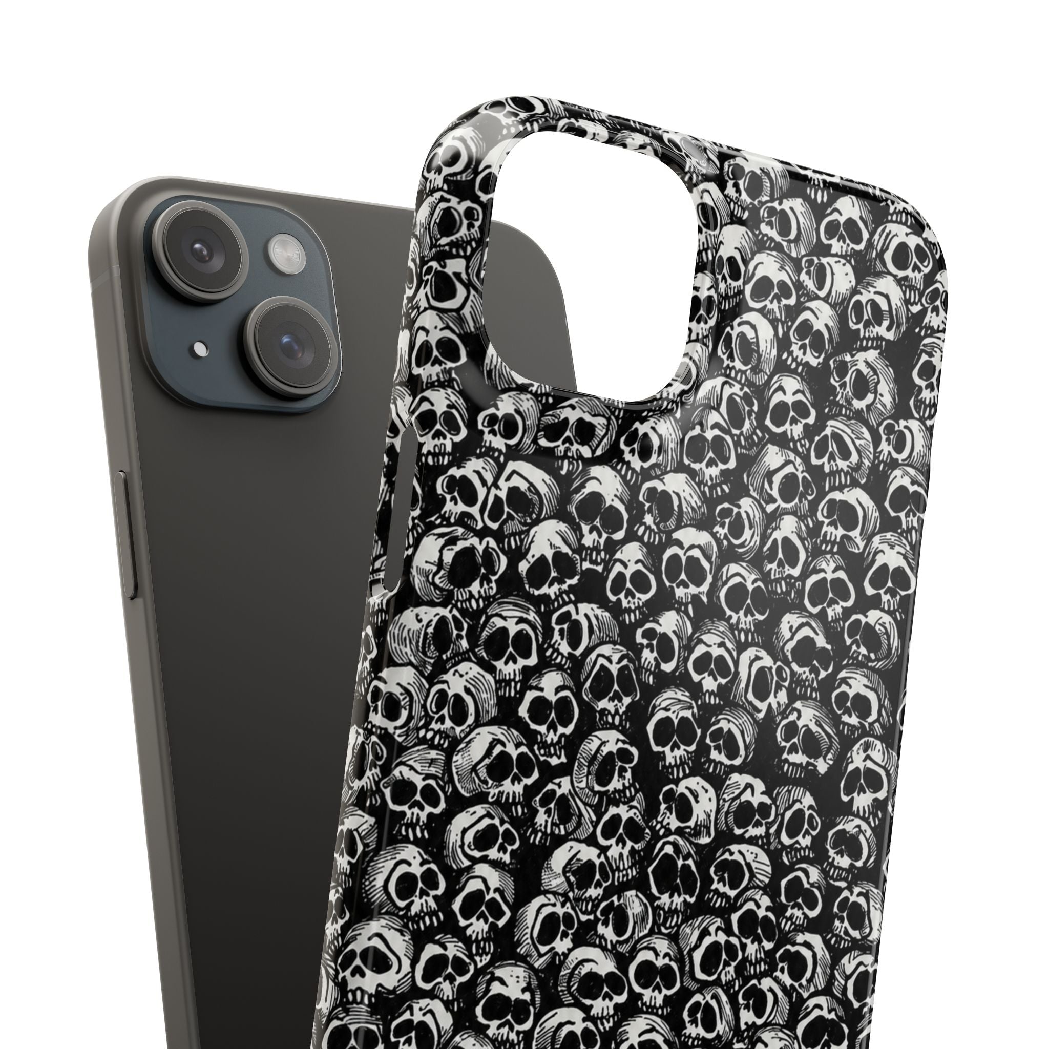 Black and White Skull Pattern Phone Case