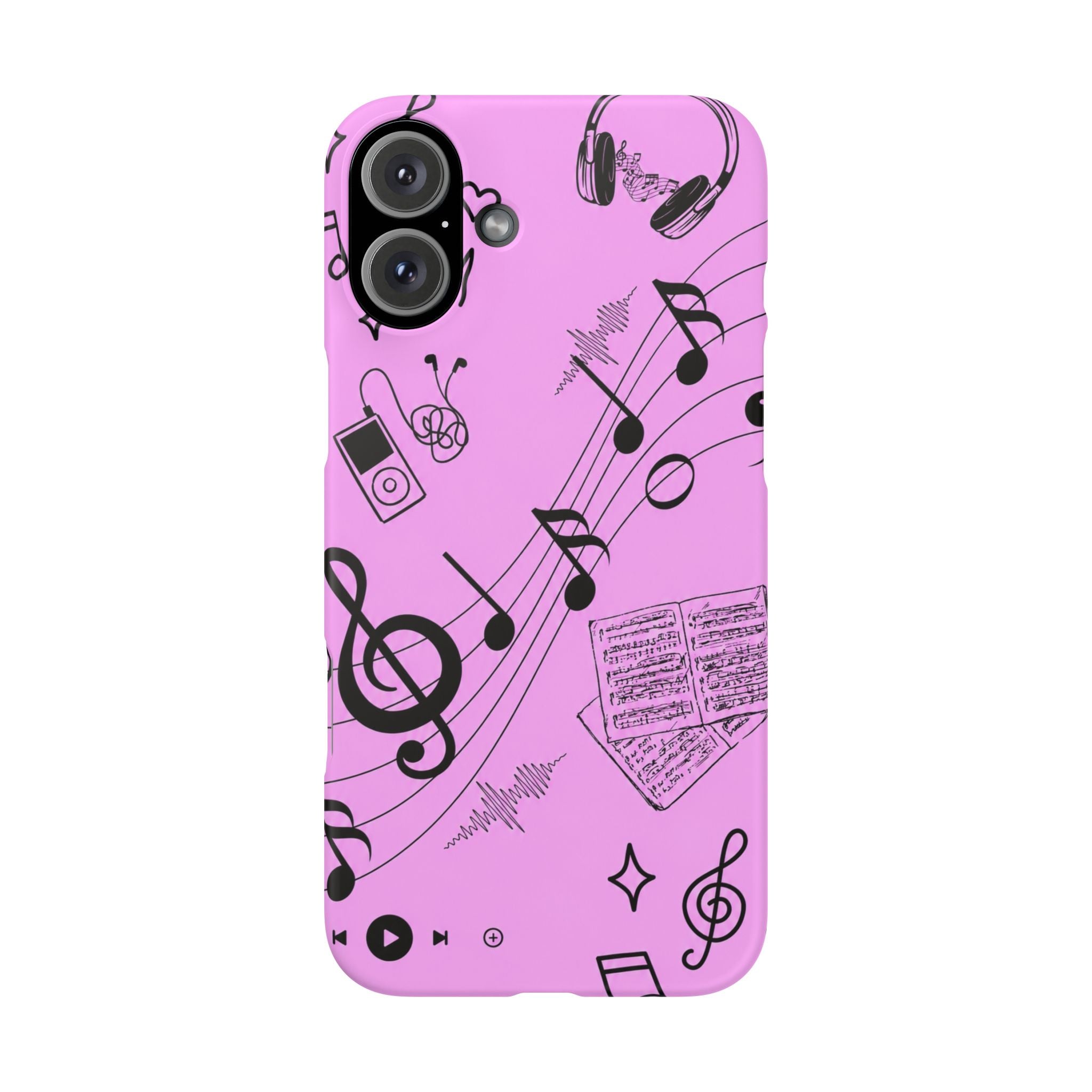 Pink Music Notes Phone Case