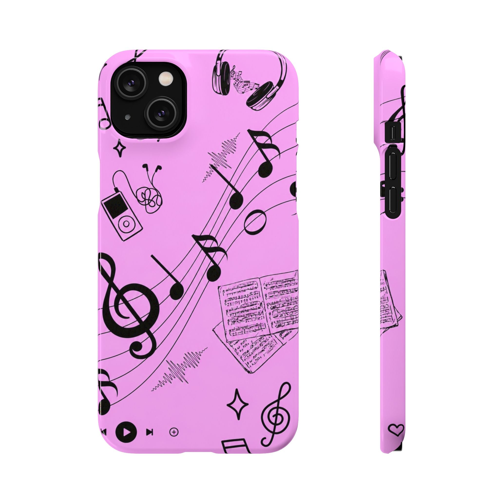 Pink Music Notes Phone Case