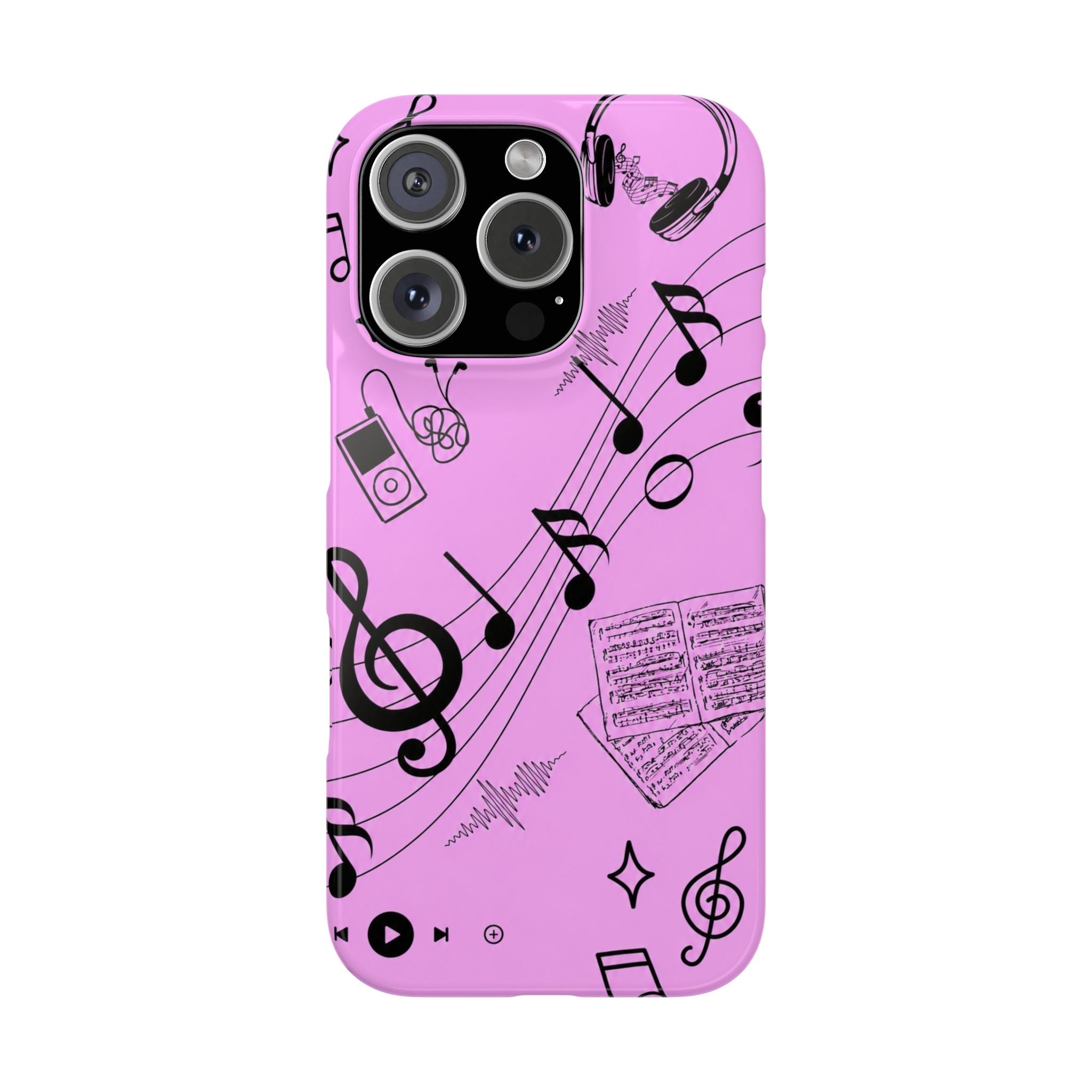 Pink Music Notes Phone Case