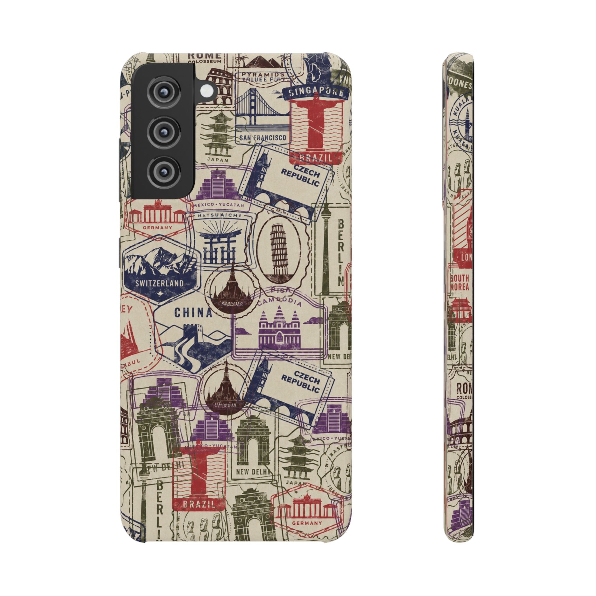 Vintage Travel Stamps Phone Case