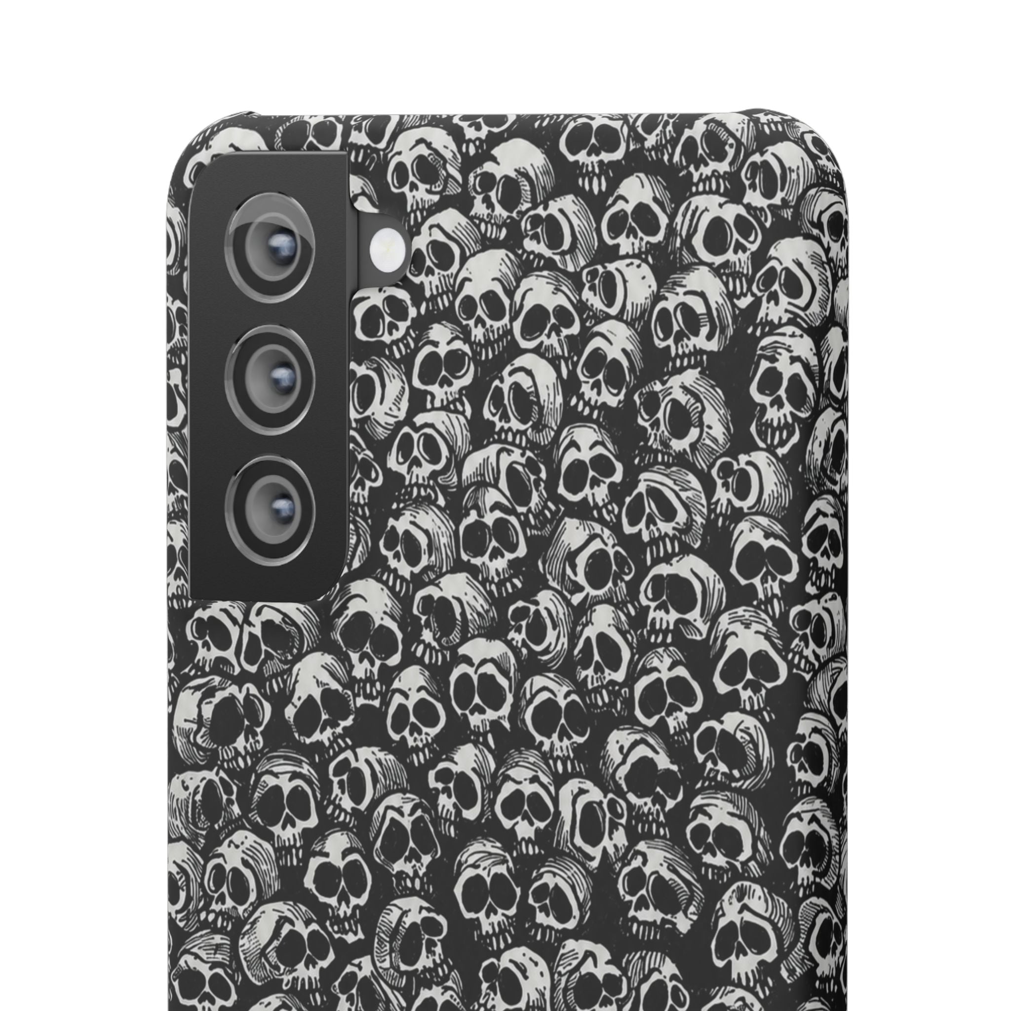 Black and White Skull Pattern Phone Case