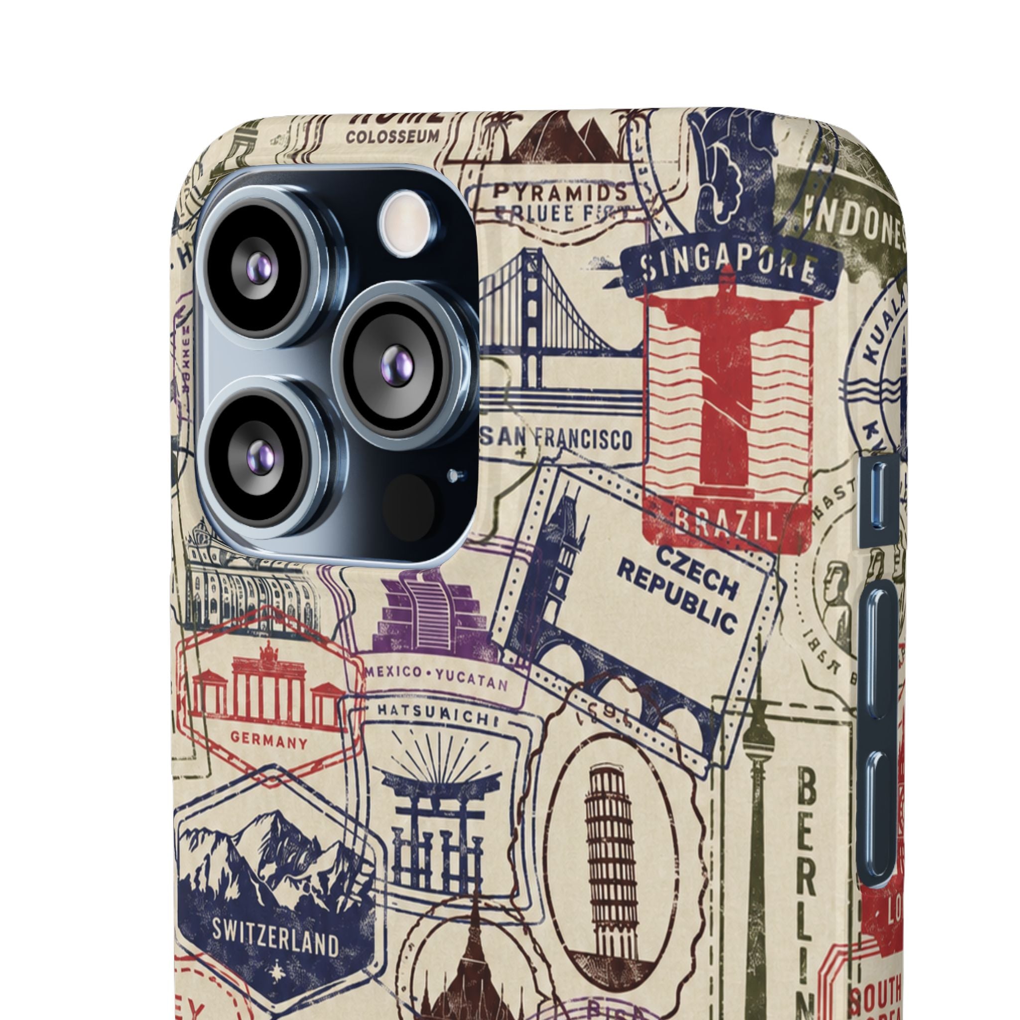 Vintage Travel Stamps Phone Case