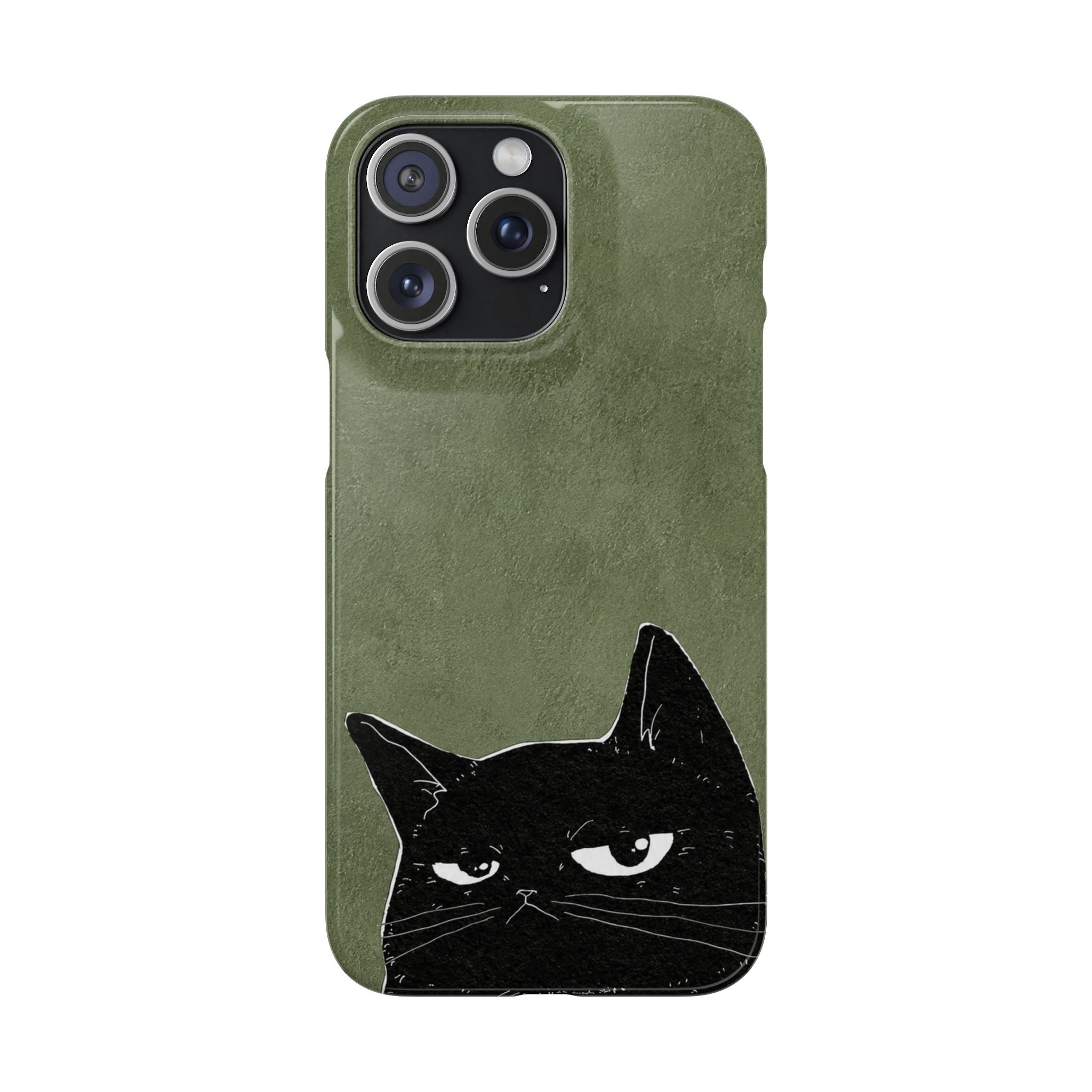 Grumpy Black Cat Phone Case
