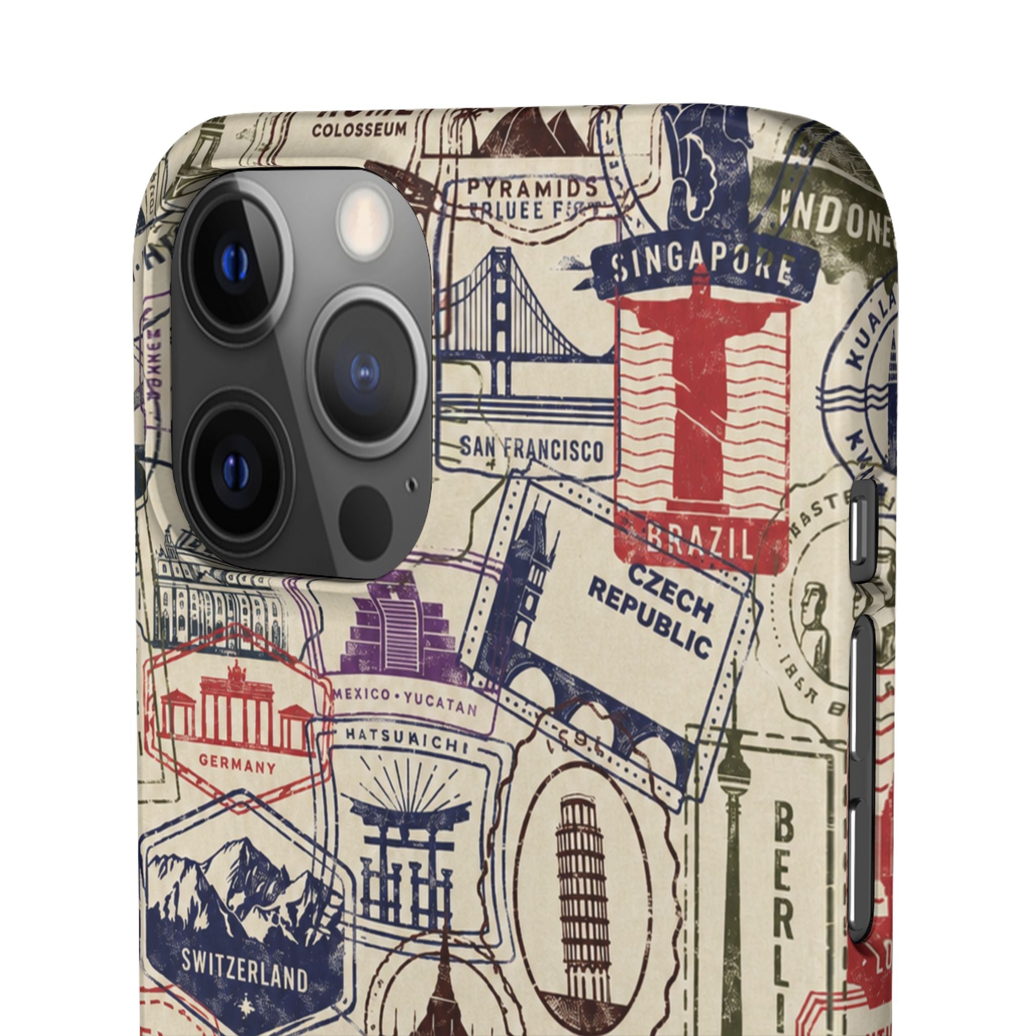 Vintage Travel Stamps Phone Case