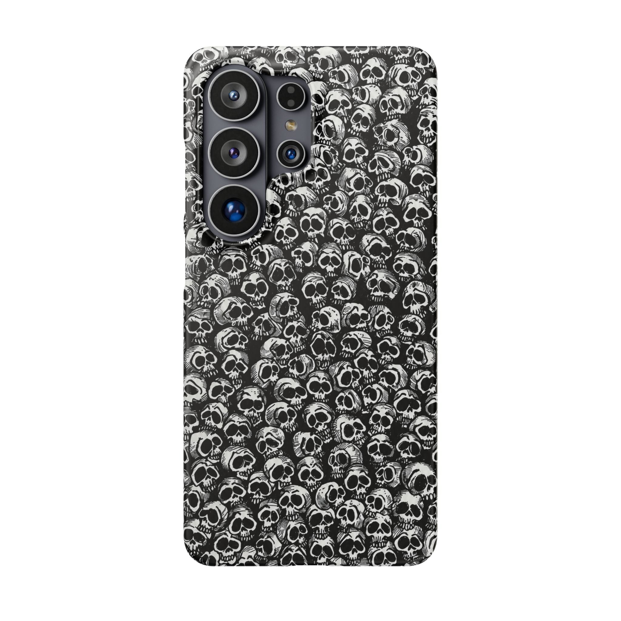 Black and White Skull Pattern Phone Case
