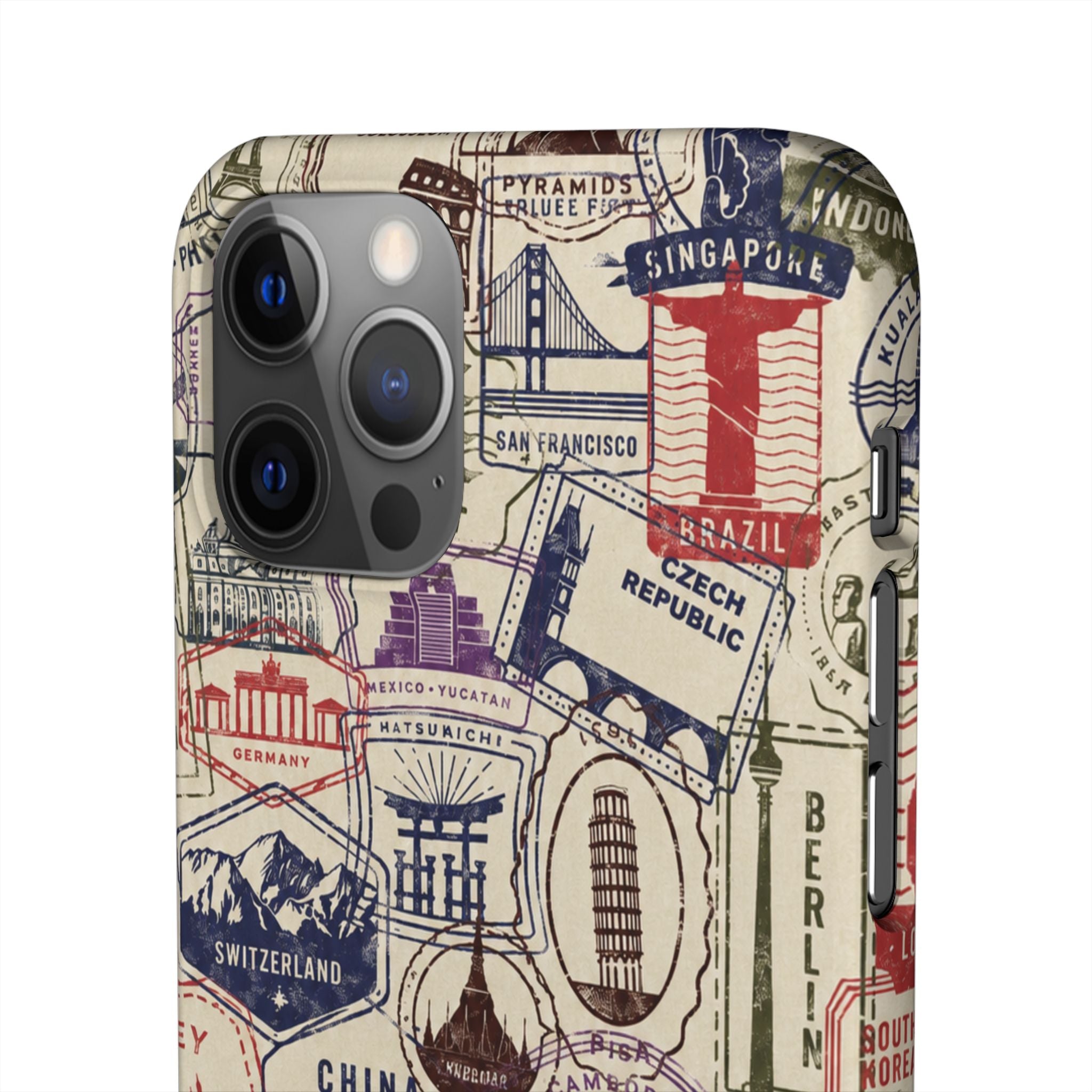 Vintage Travel Stamps Phone Case