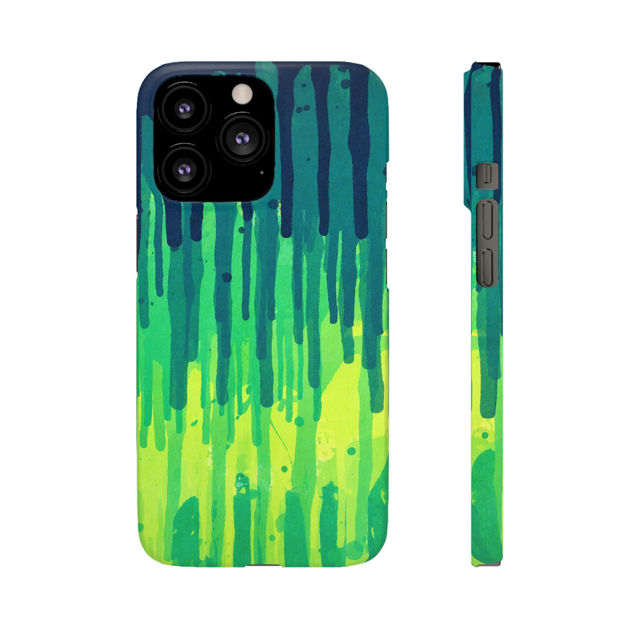 Liquid Emerald – Abstract Drip Phone Case