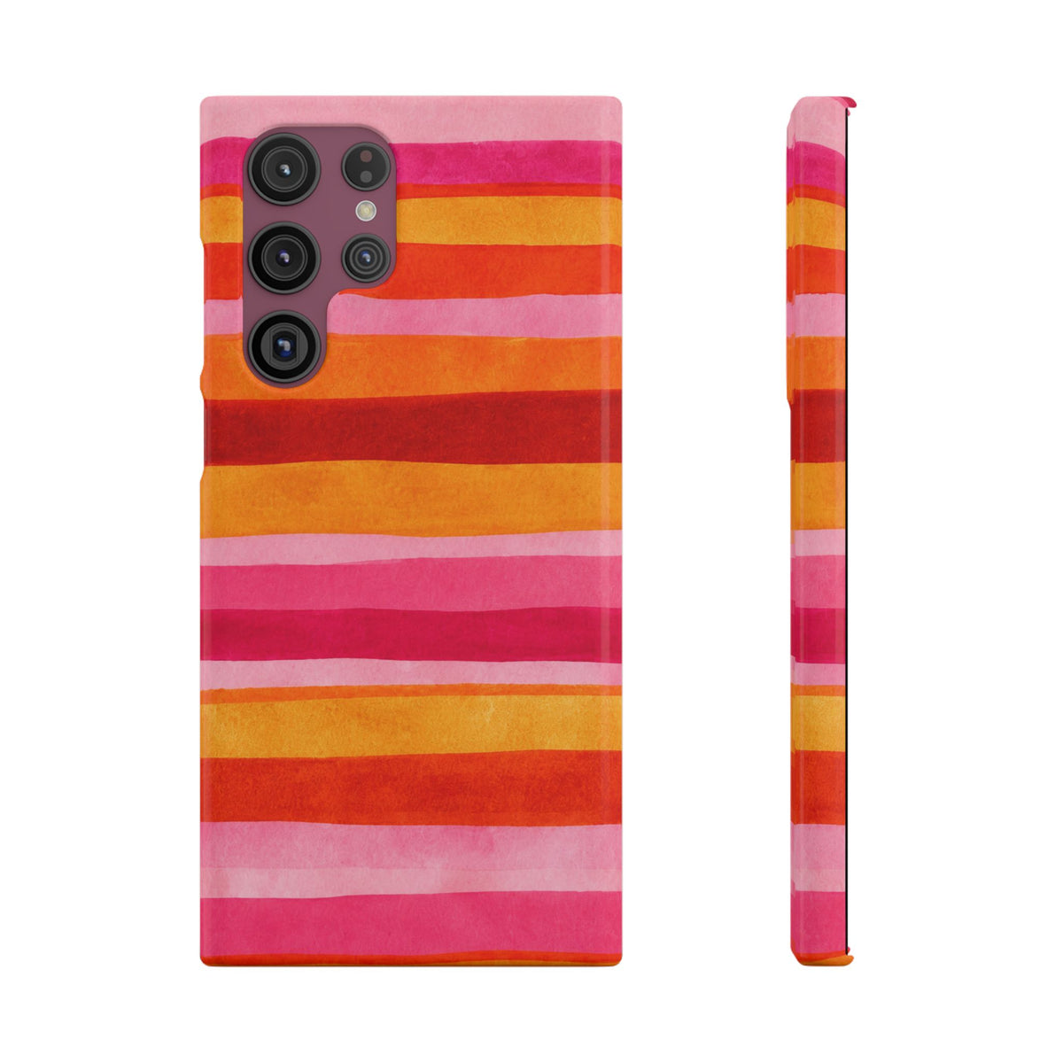 Pink Sunset Watercolor Stripes