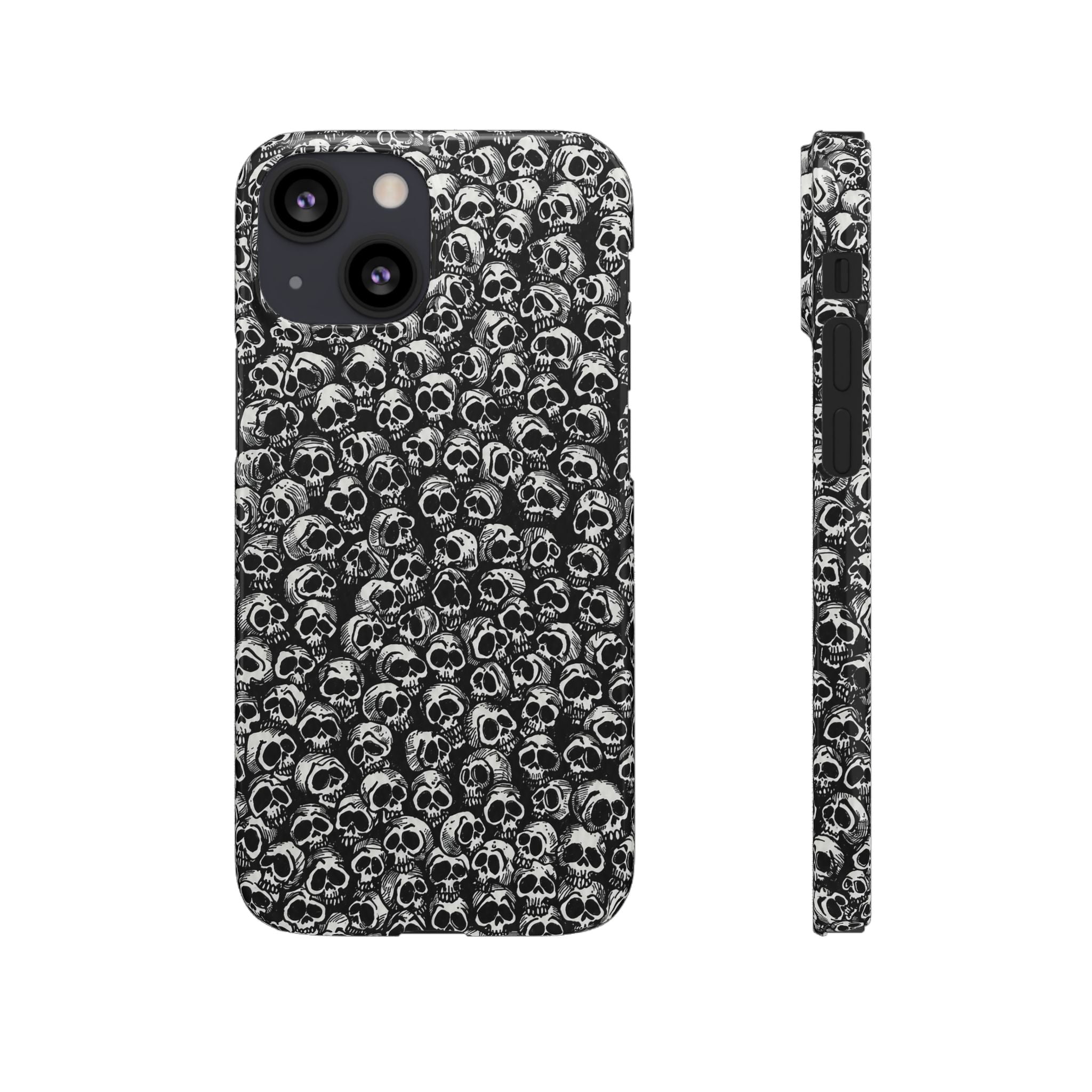 Black and White Skull Pattern Phone Case