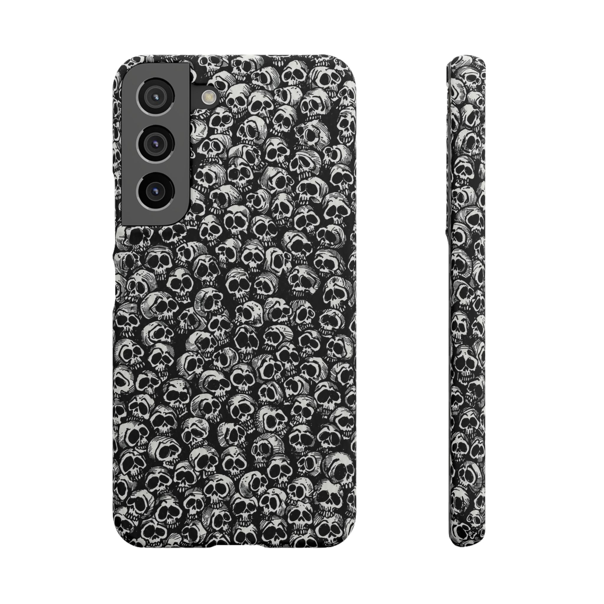 Black and White Skull Pattern Phone Case