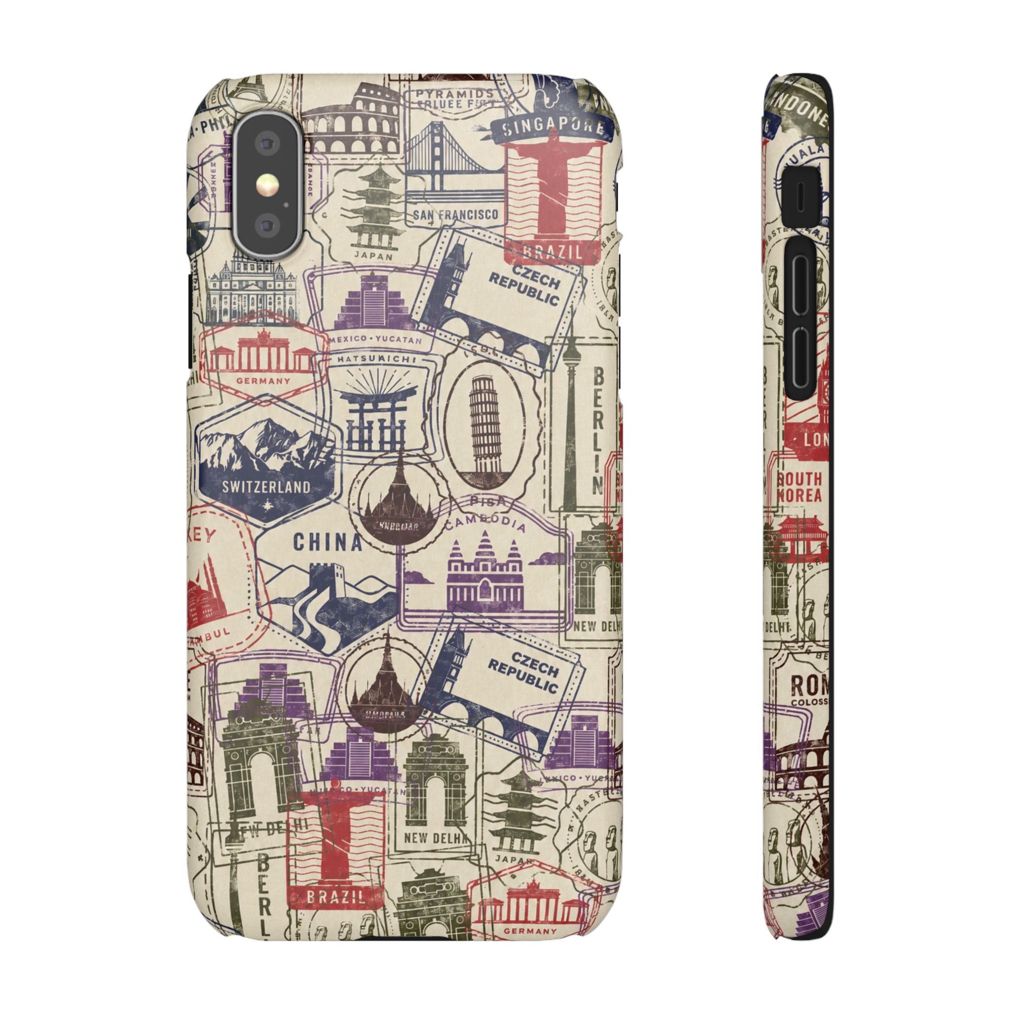 Vintage Travel Stamps Phone Case