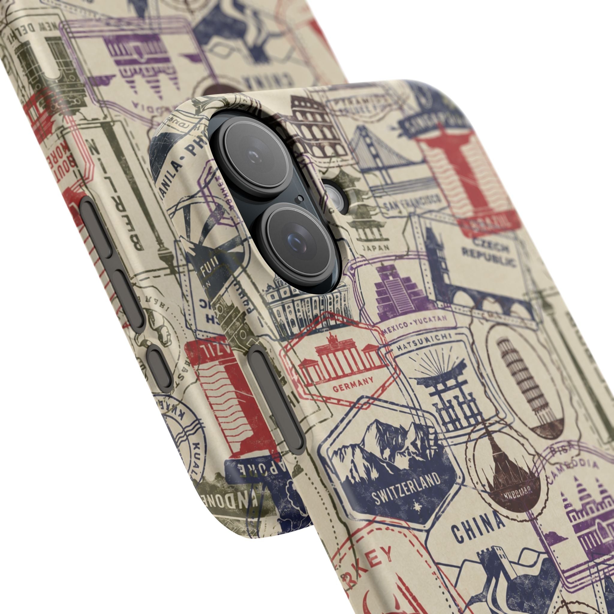 Vintage Travel Stamps Phone Case