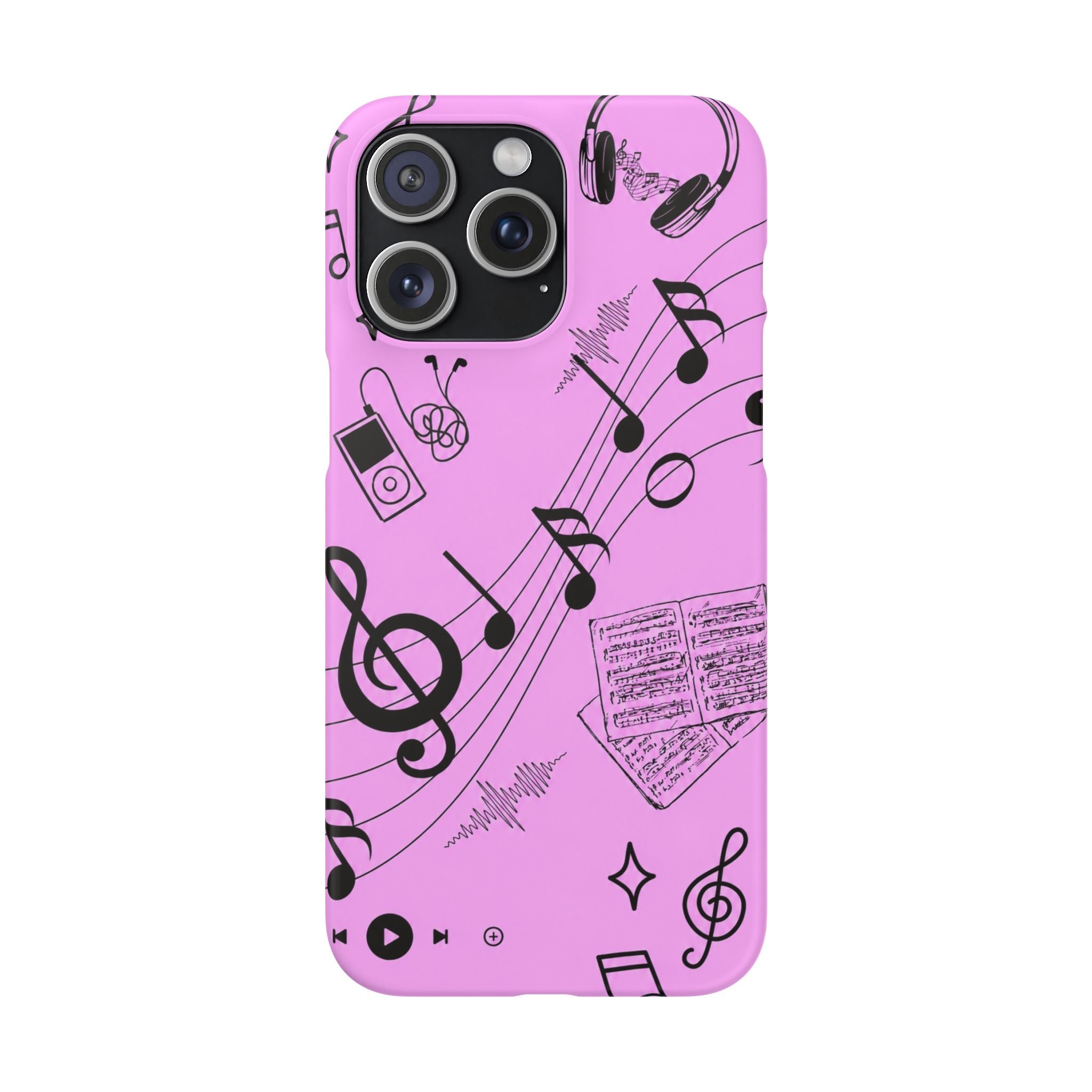 Pink Music Notes Phone Case