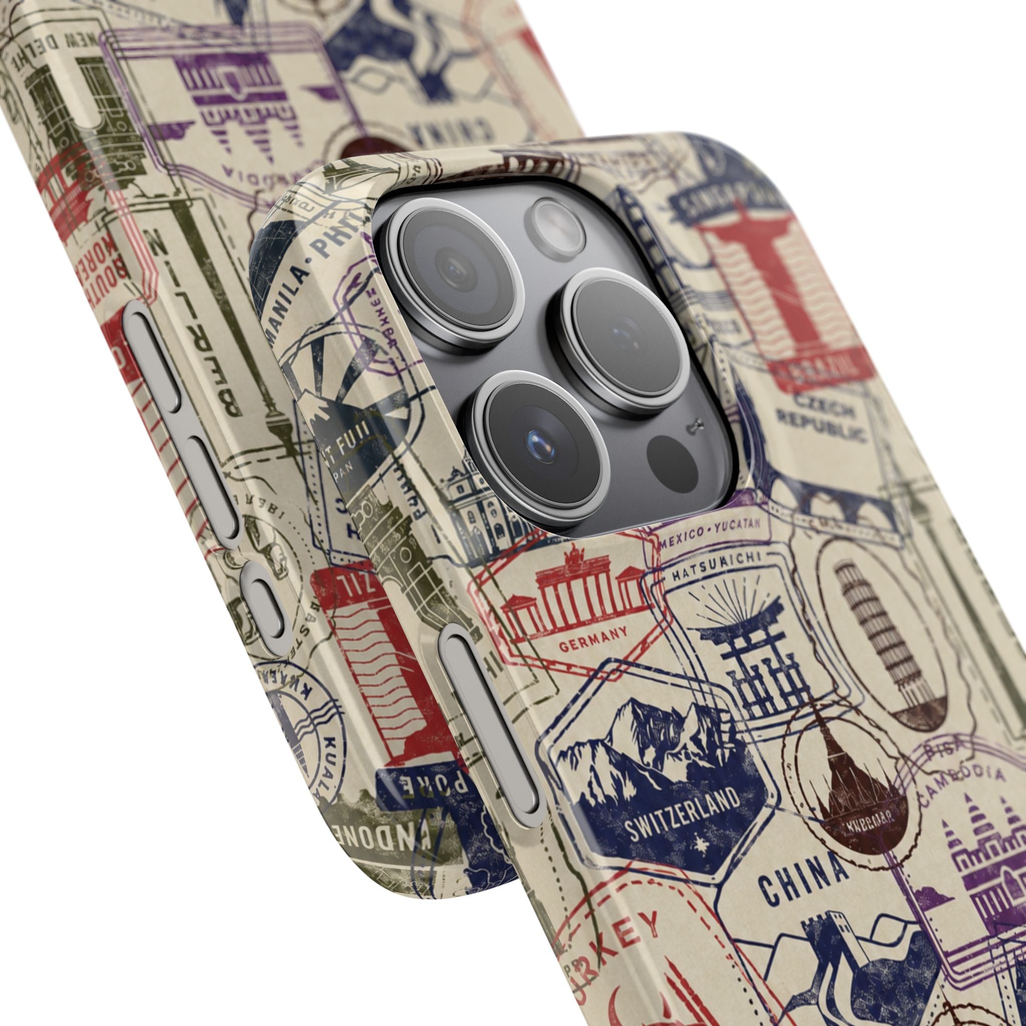 Vintage Travel Stamps Phone Case