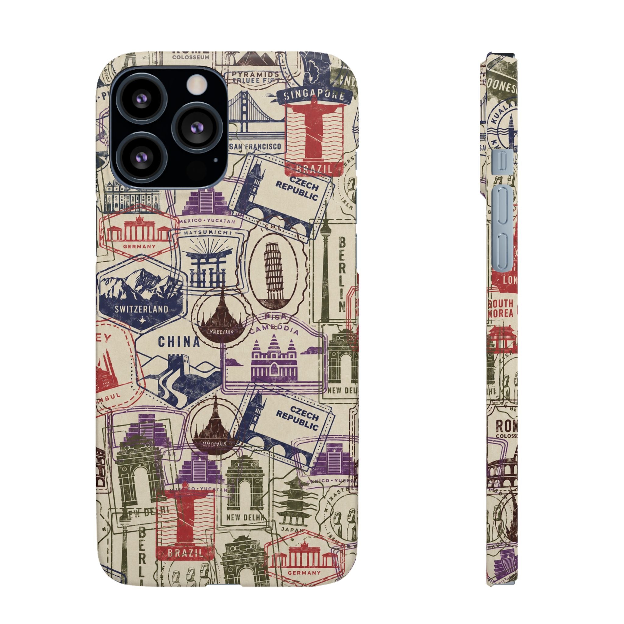 Vintage Travel Stamps Phone Case