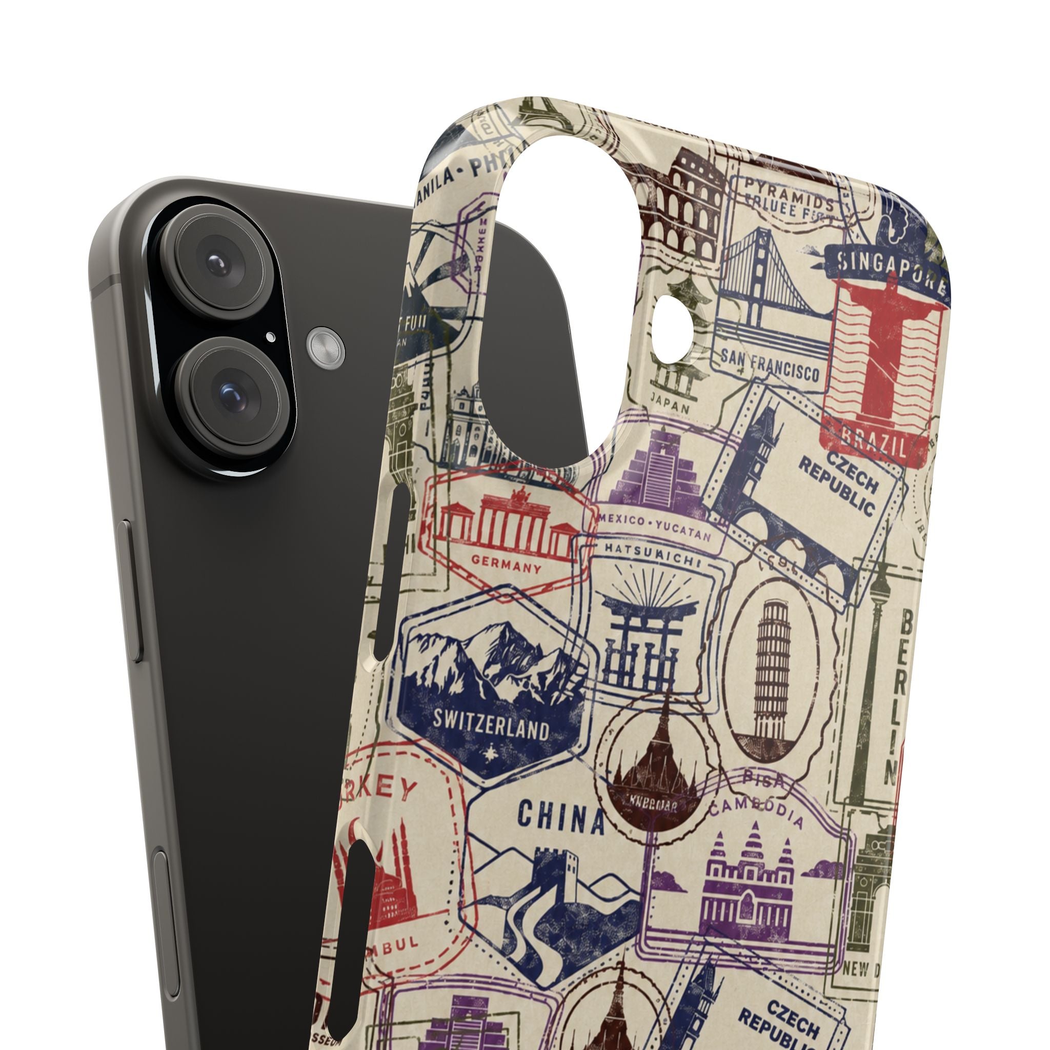 Vintage Travel Stamps Phone Case