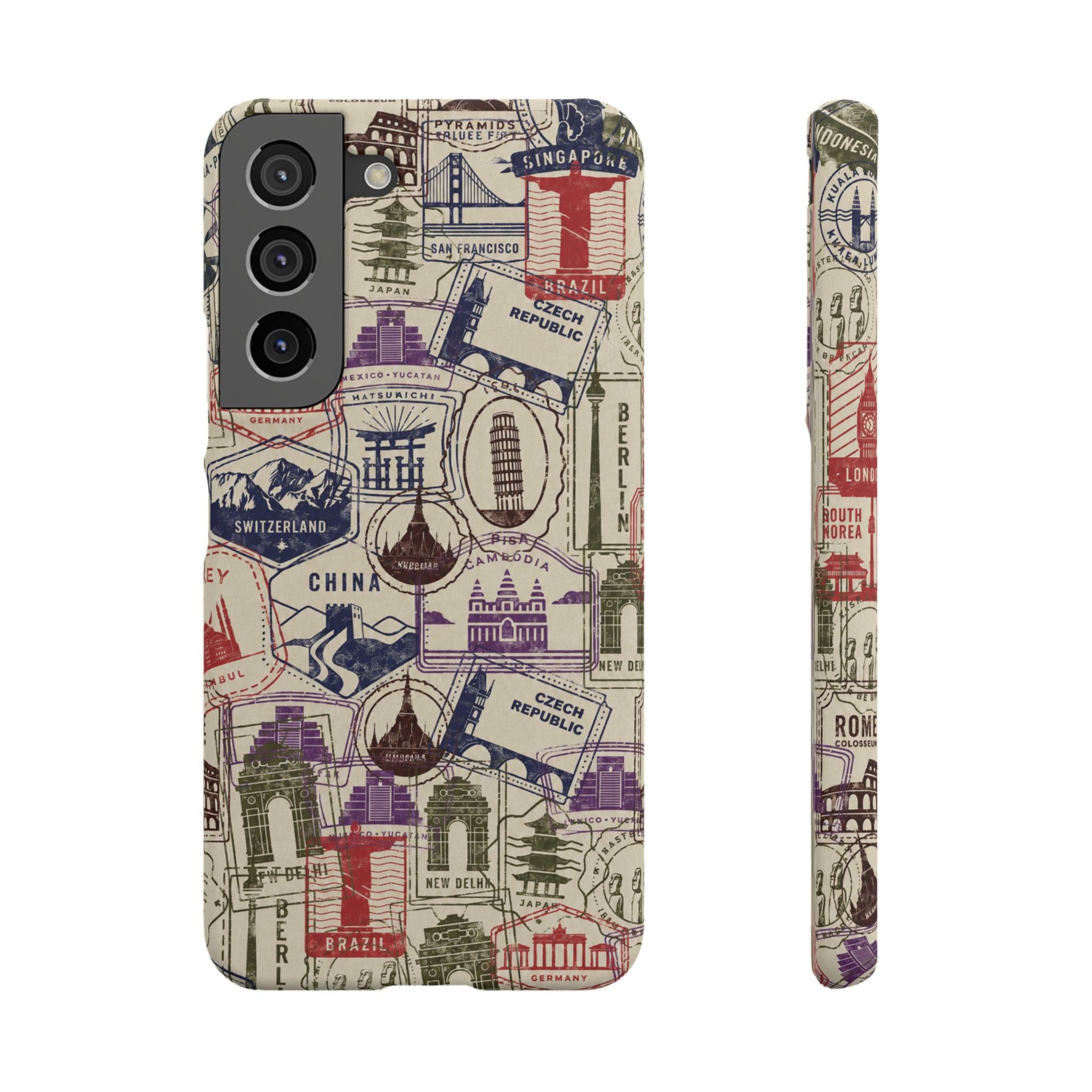 Vintage Travel Stamps Phone Case