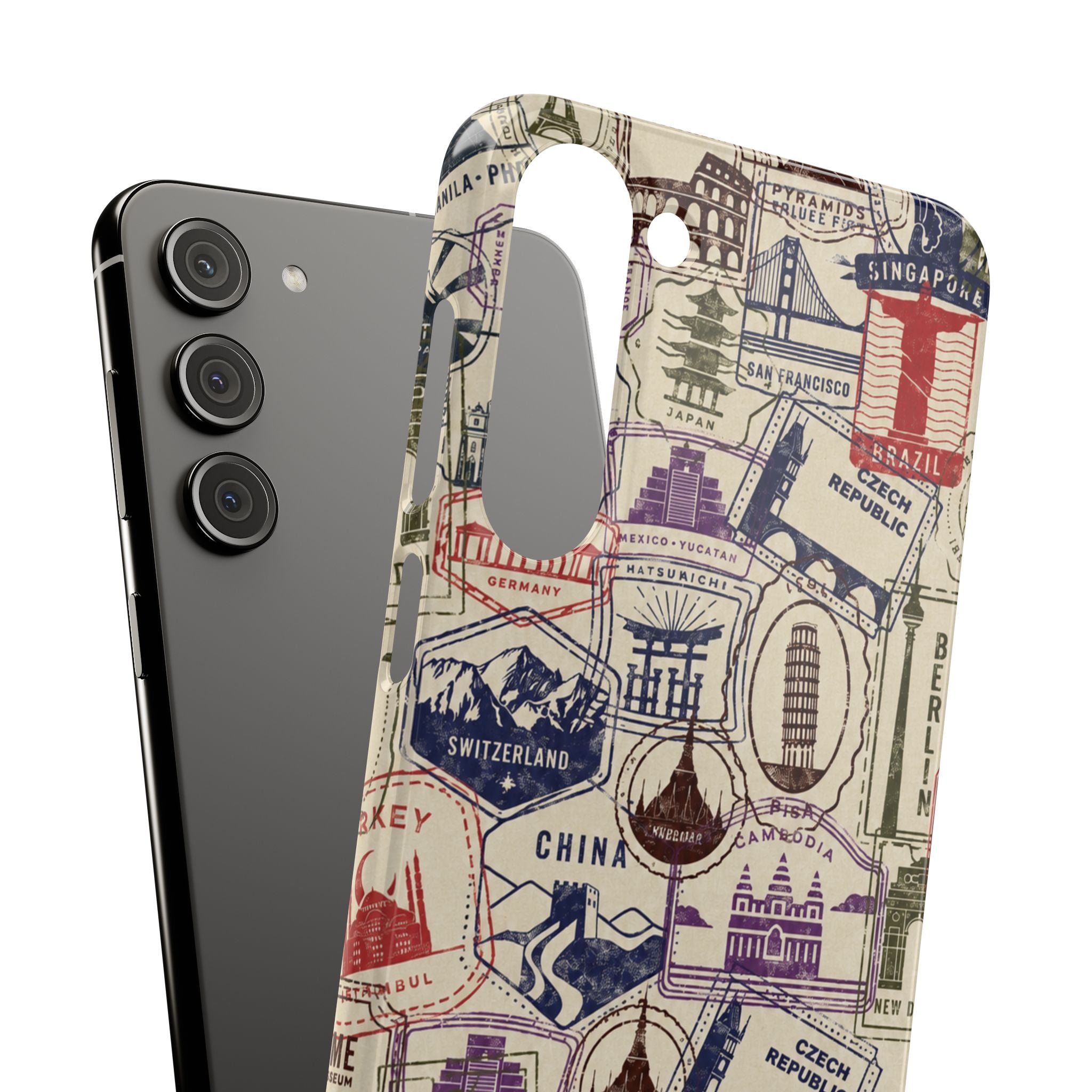 Vintage Travel Stamps Phone Case