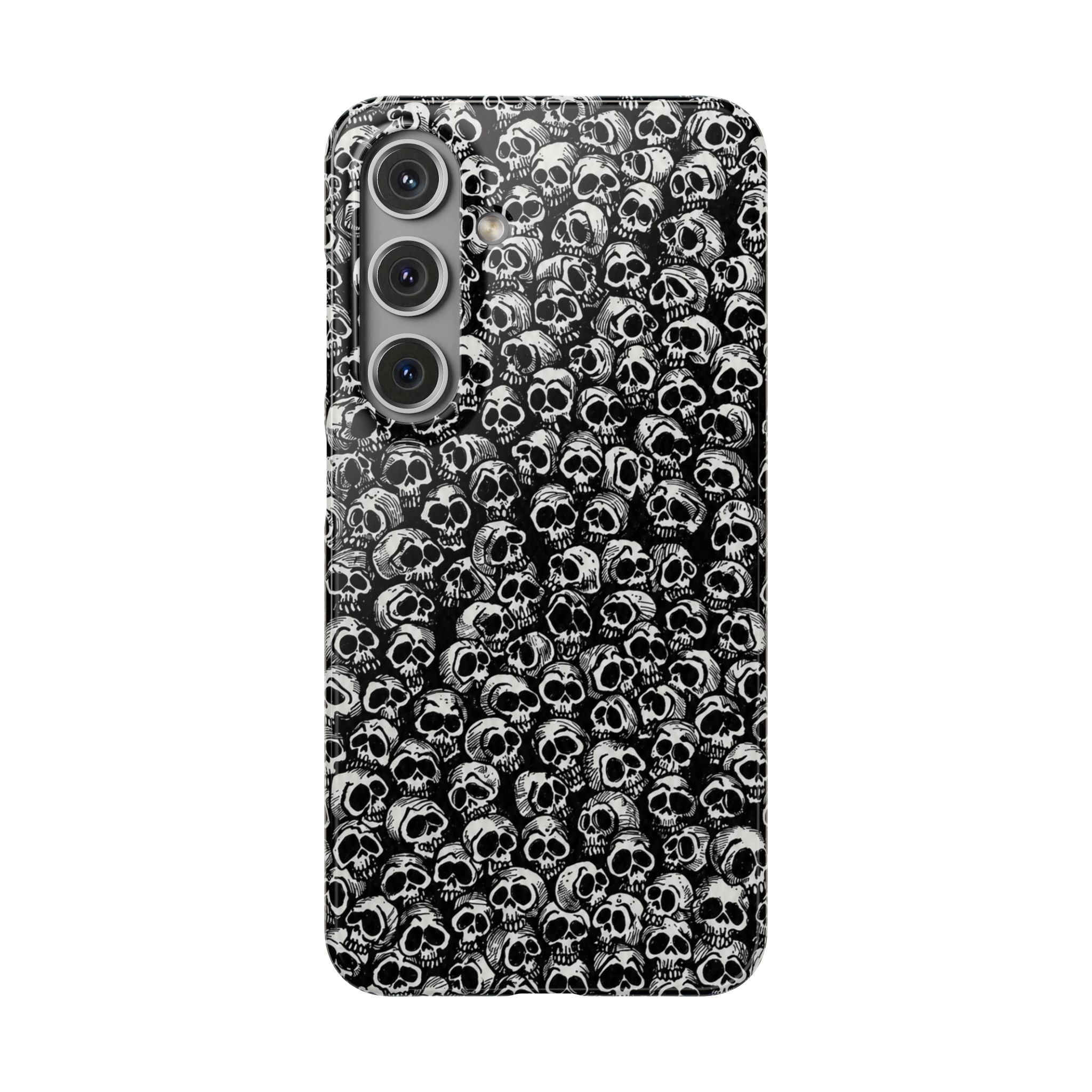 Black and White Skull Pattern Phone Case