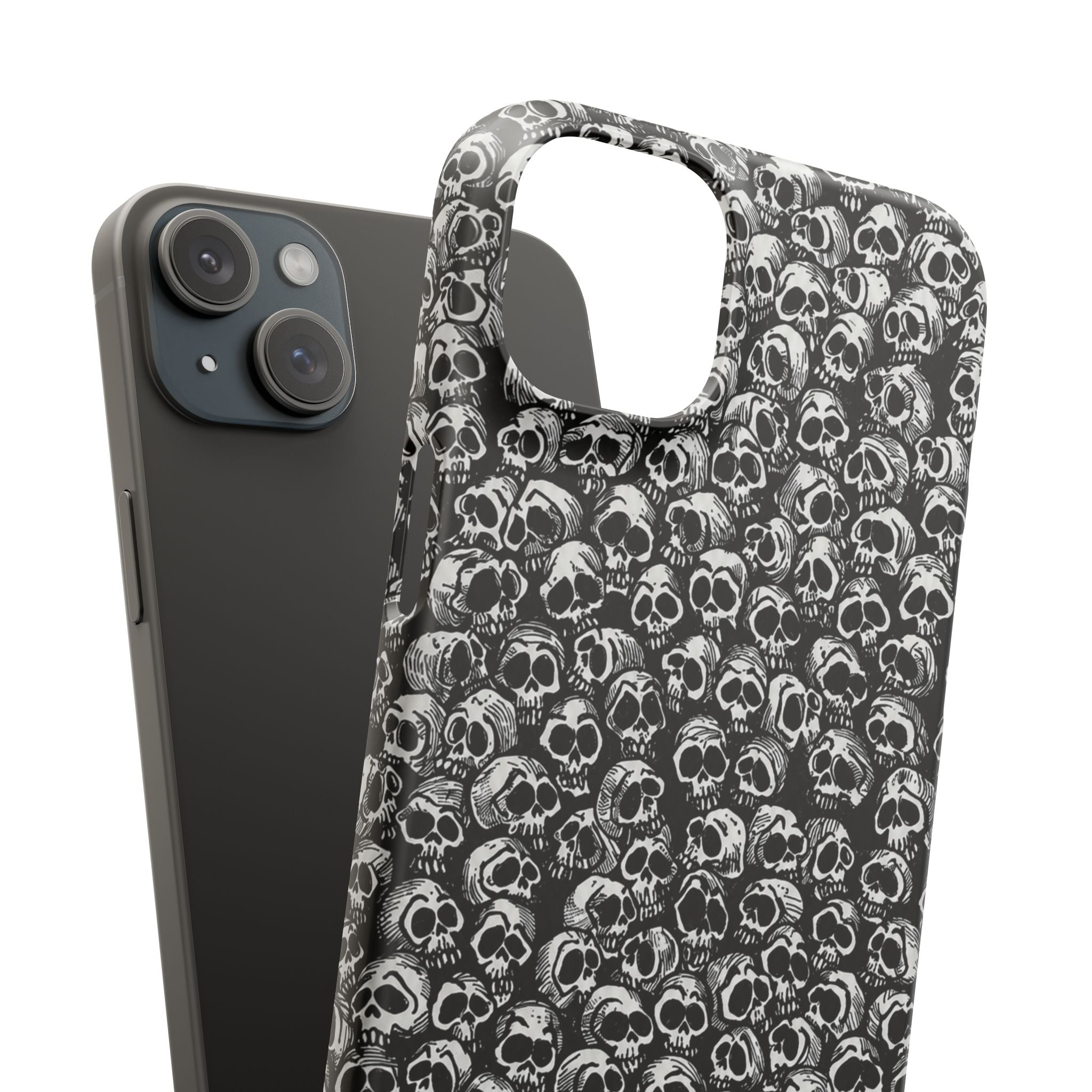 Black and White Skull Pattern Phone Case