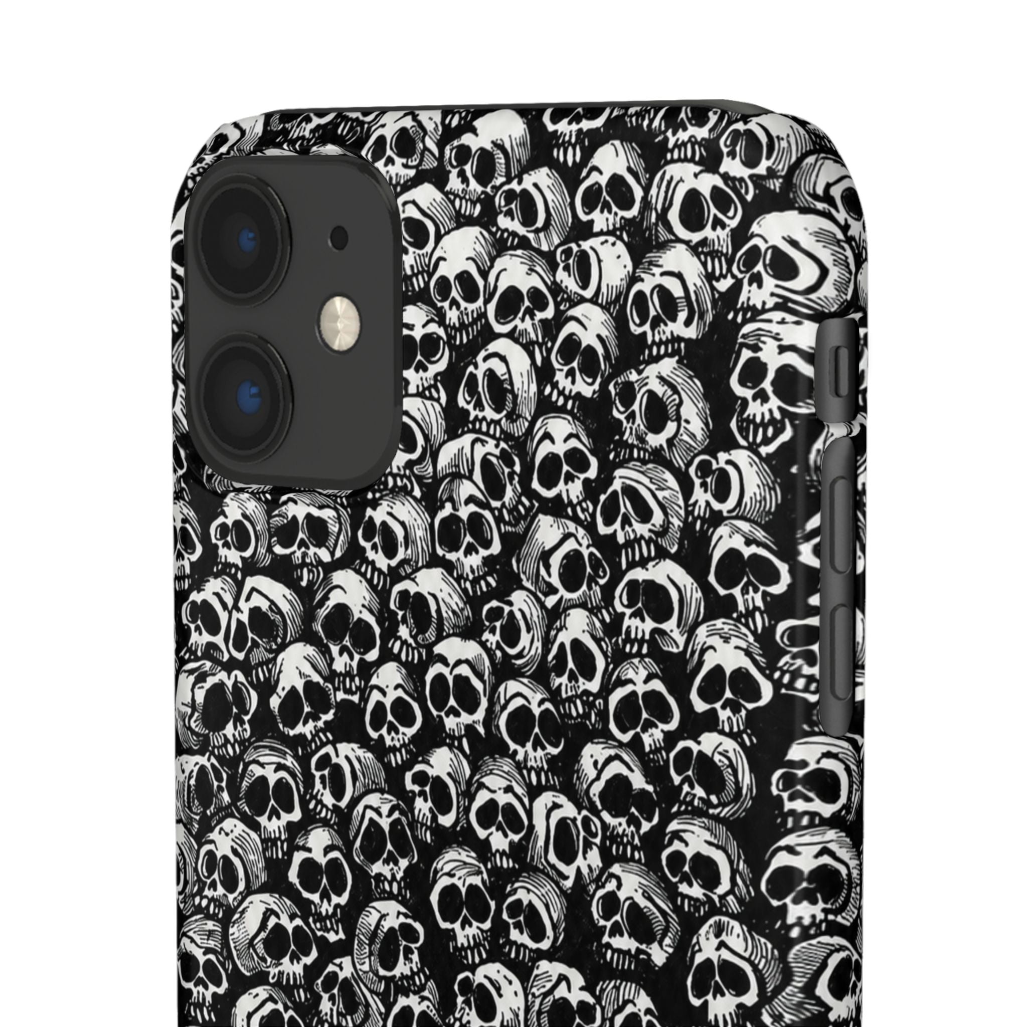 Black and White Skull Pattern Phone Case