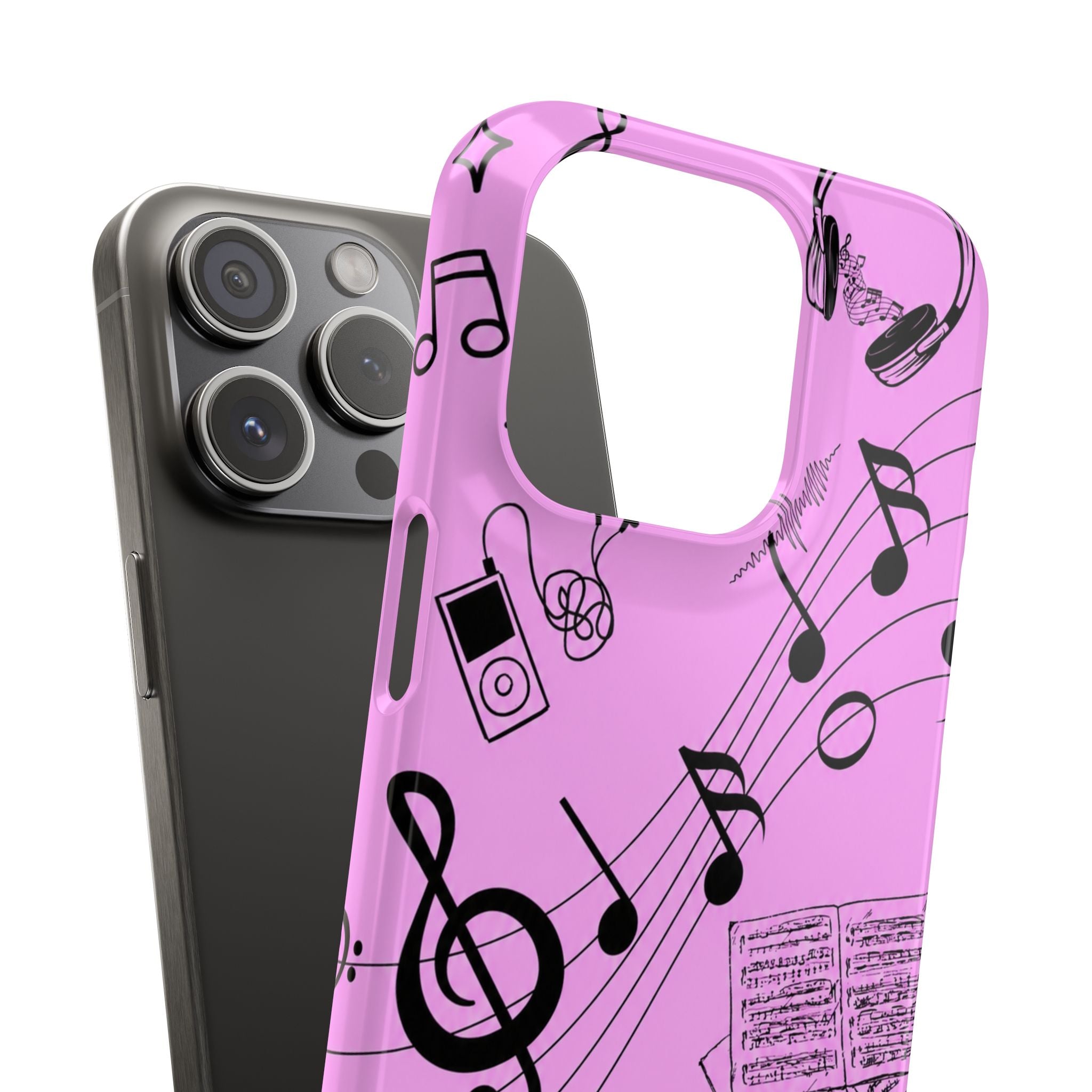 Pink Music Notes Phone Case