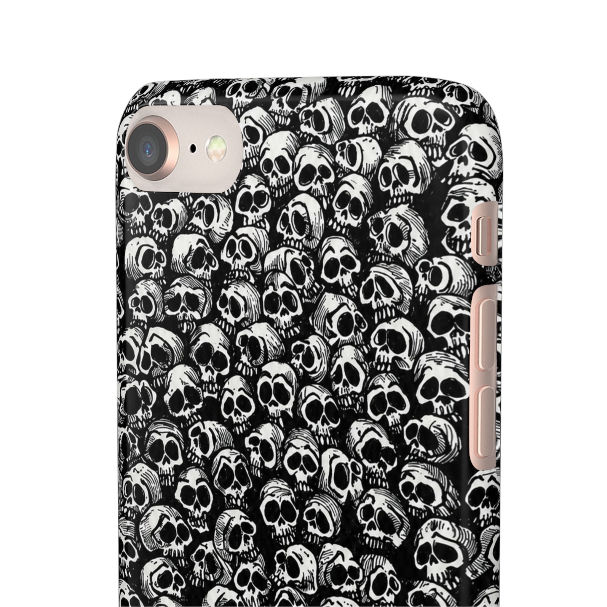 Black and White Skull Pattern Phone Case
