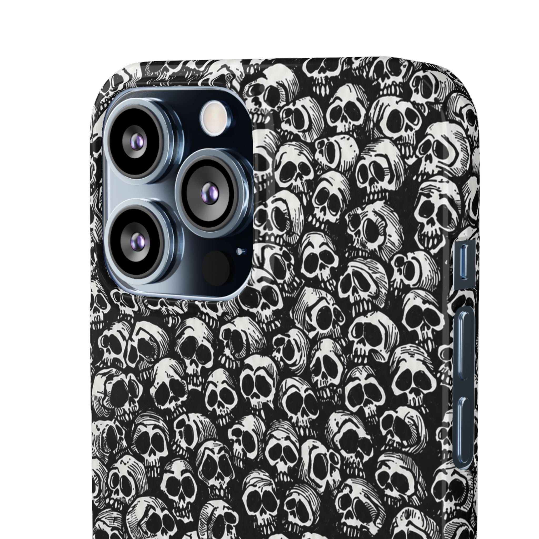Black and White Skull Pattern Phone Case
