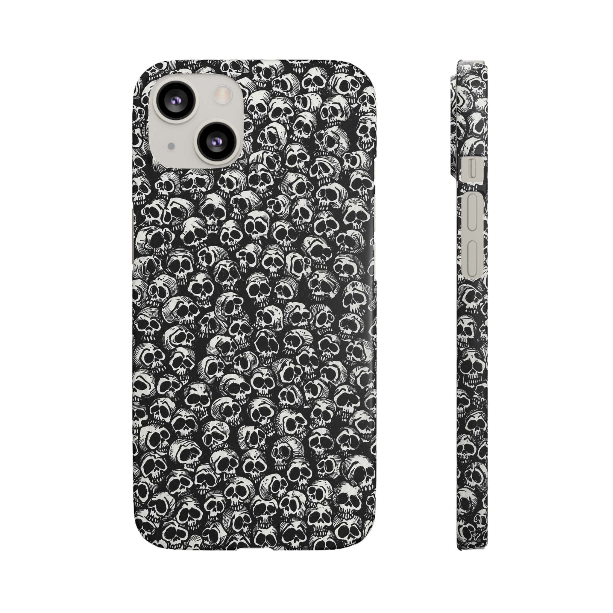 Black and White Skull Pattern Phone Case
