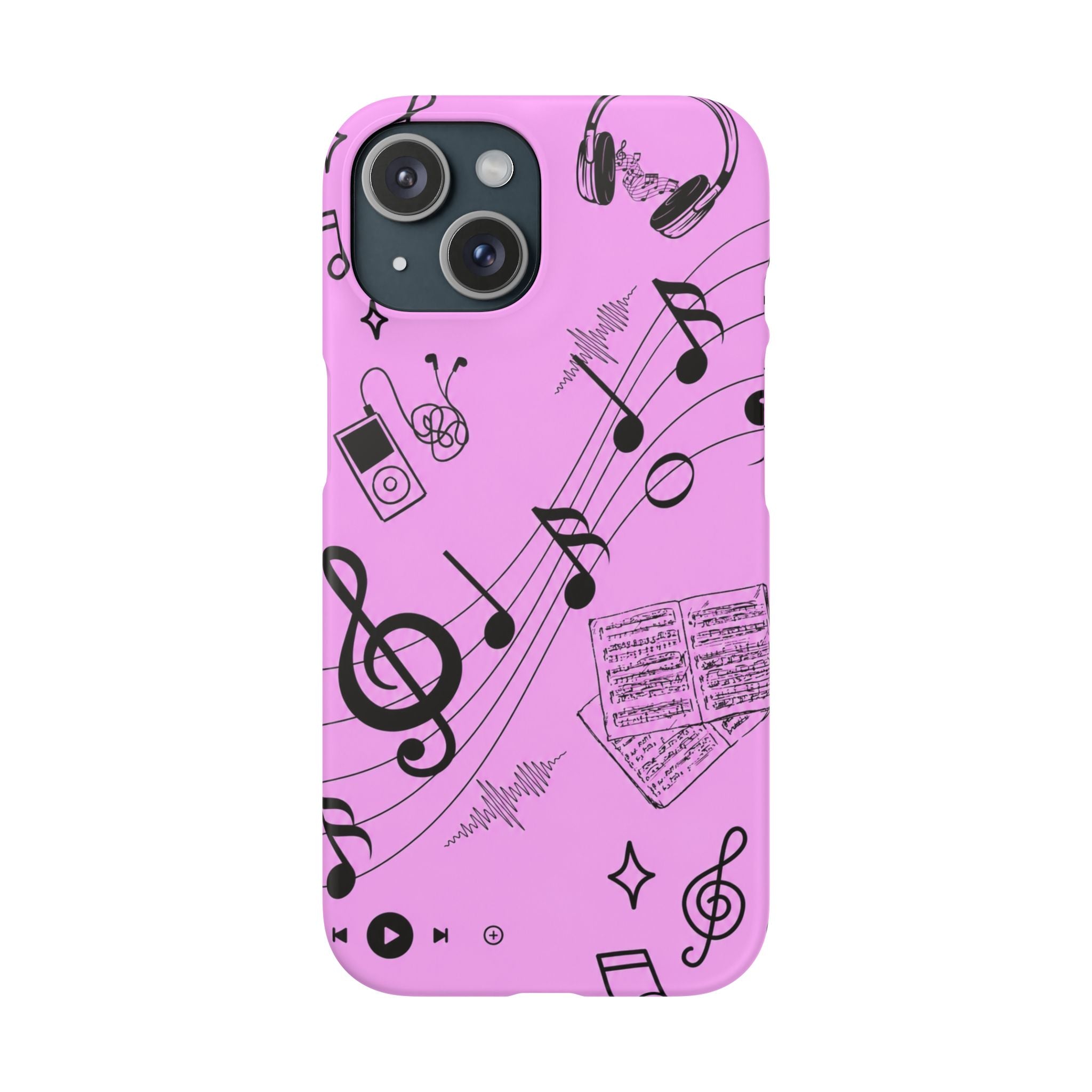 Pink Music Notes Phone Case