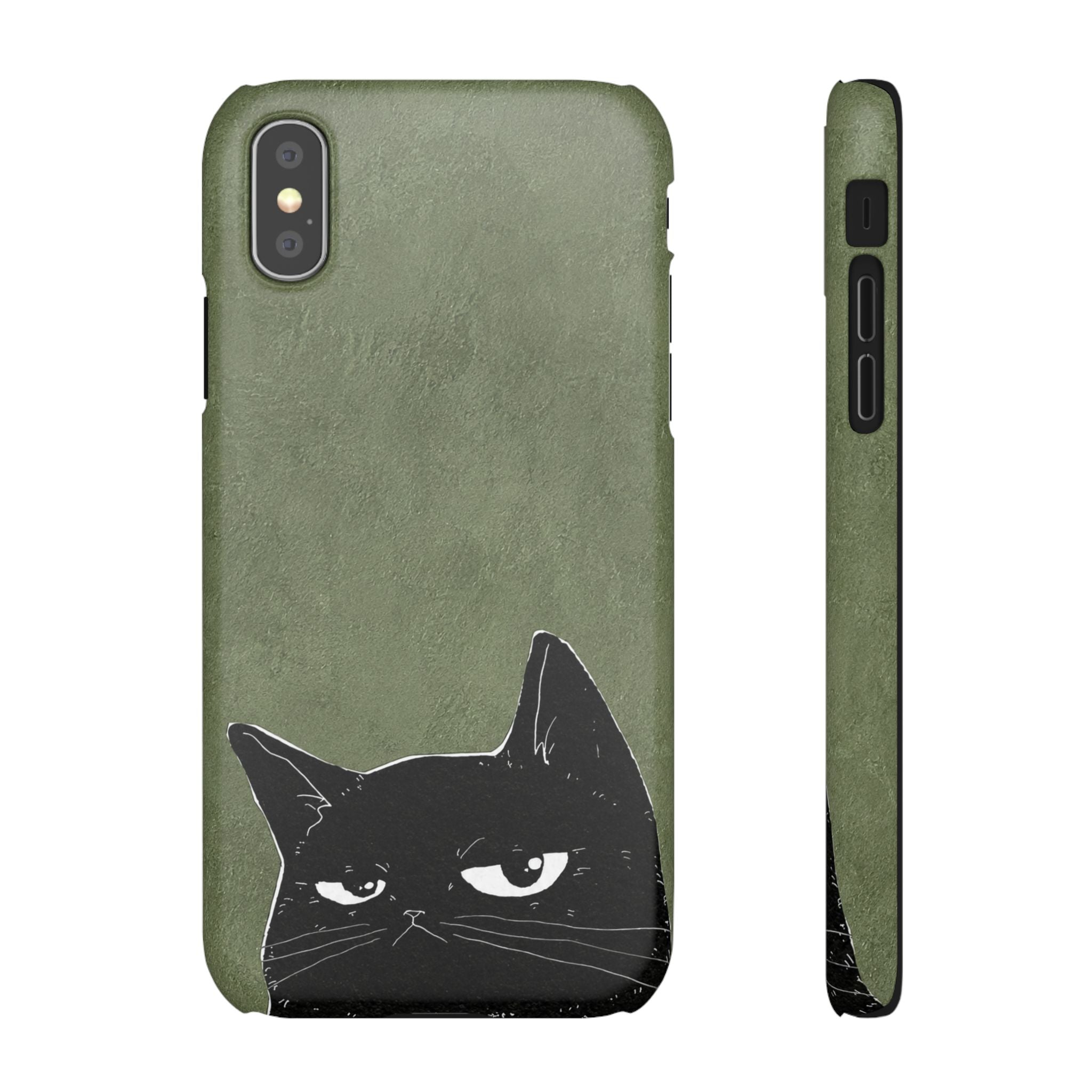 Grumpy Black Cat Phone Case