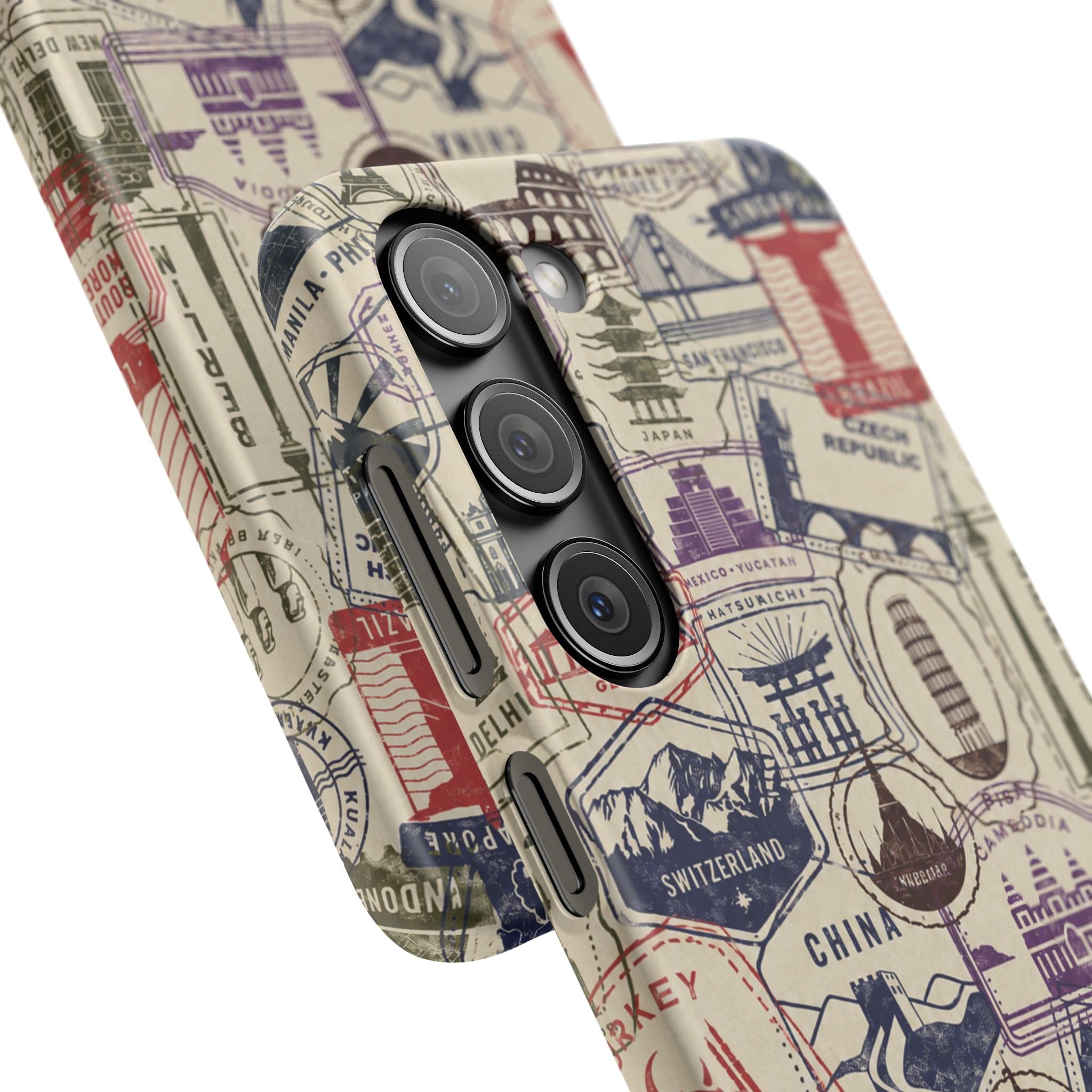 Vintage Travel Stamps Phone Case